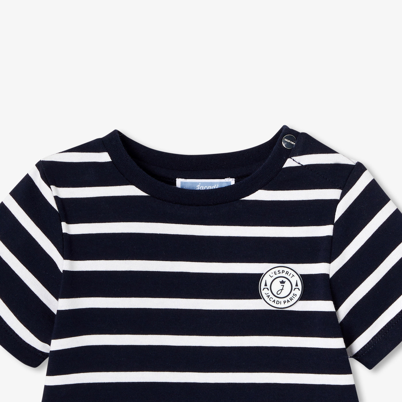 Baby boy cotton shorts set - marine/blanc