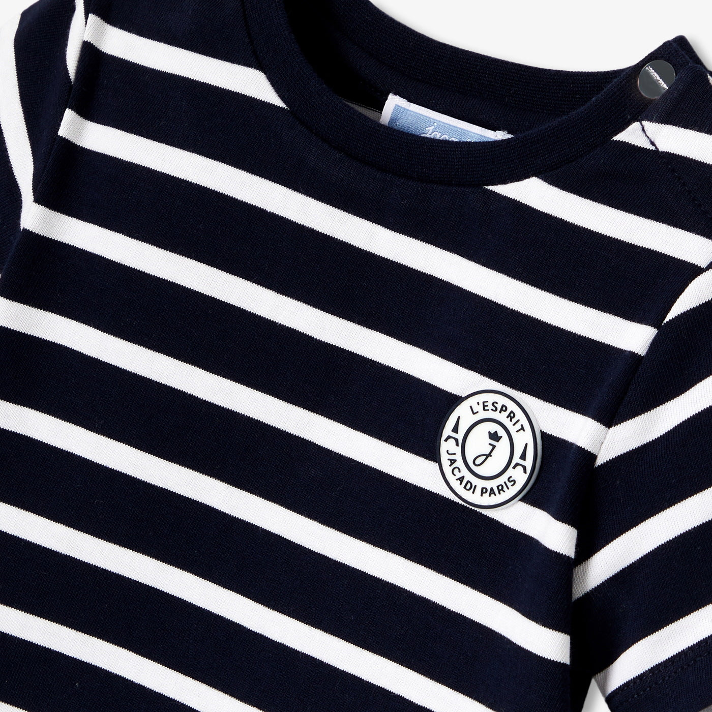 Baby boy cotton shorts set - marine/blanc