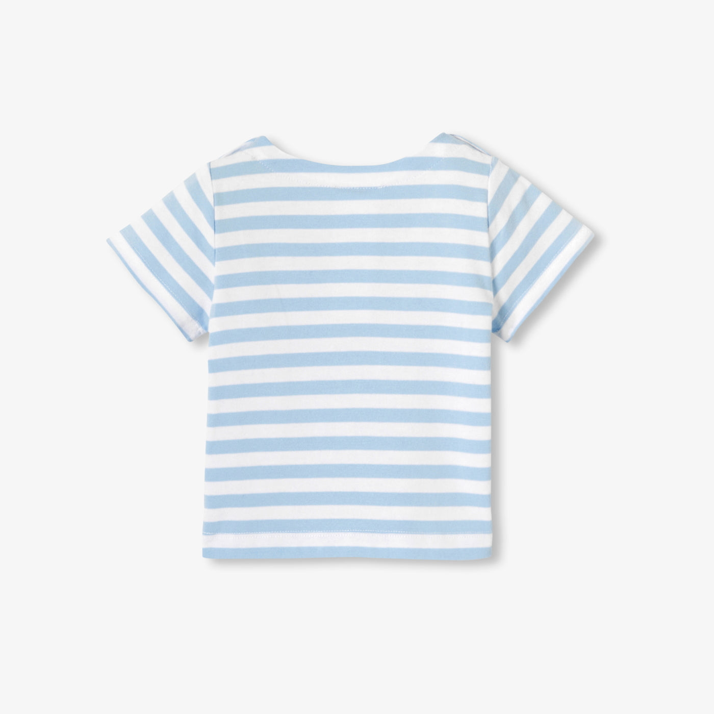 Baby boy striped cotton T-shirt - blanc/ciel