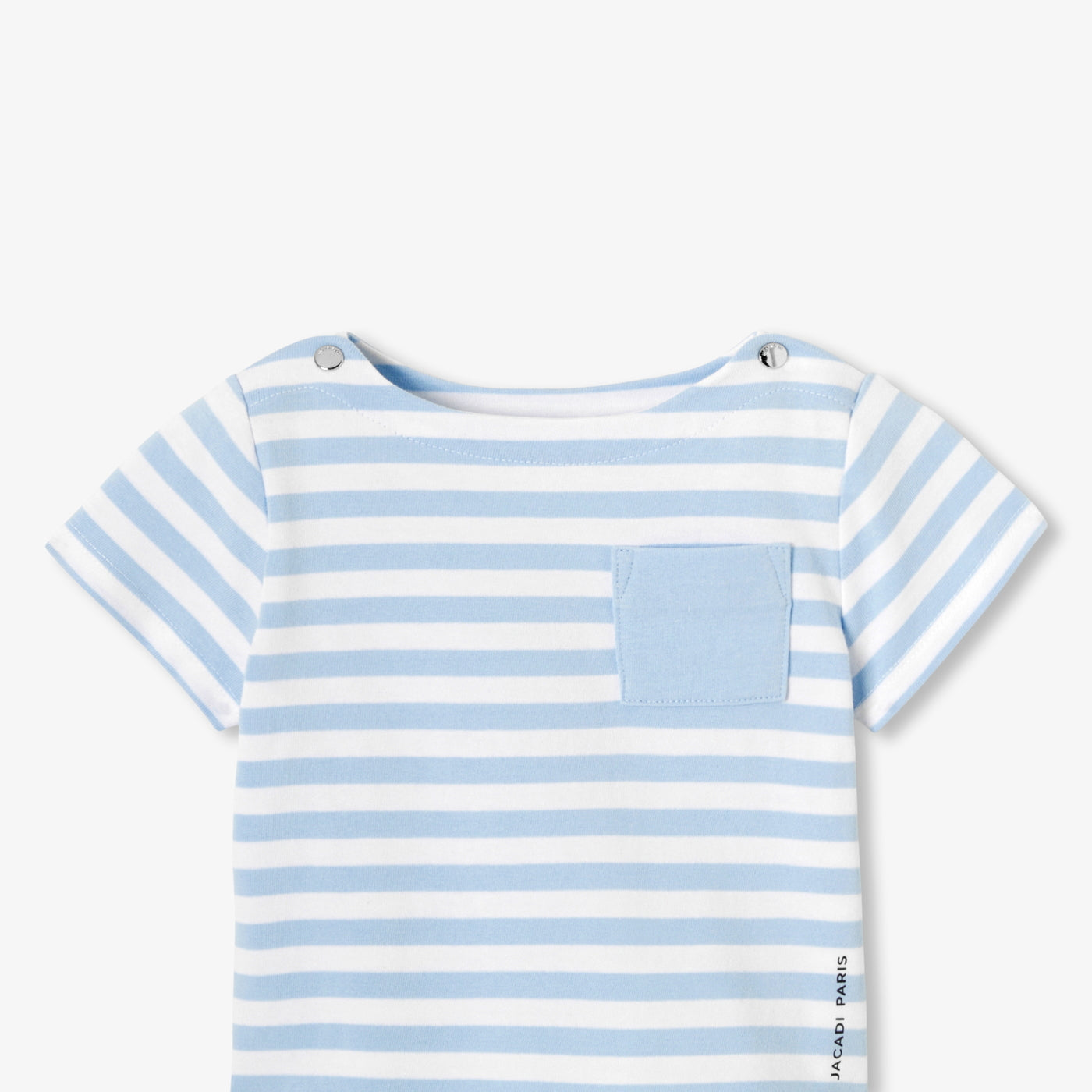 Baby boy striped cotton T-shirt - blanc/ciel