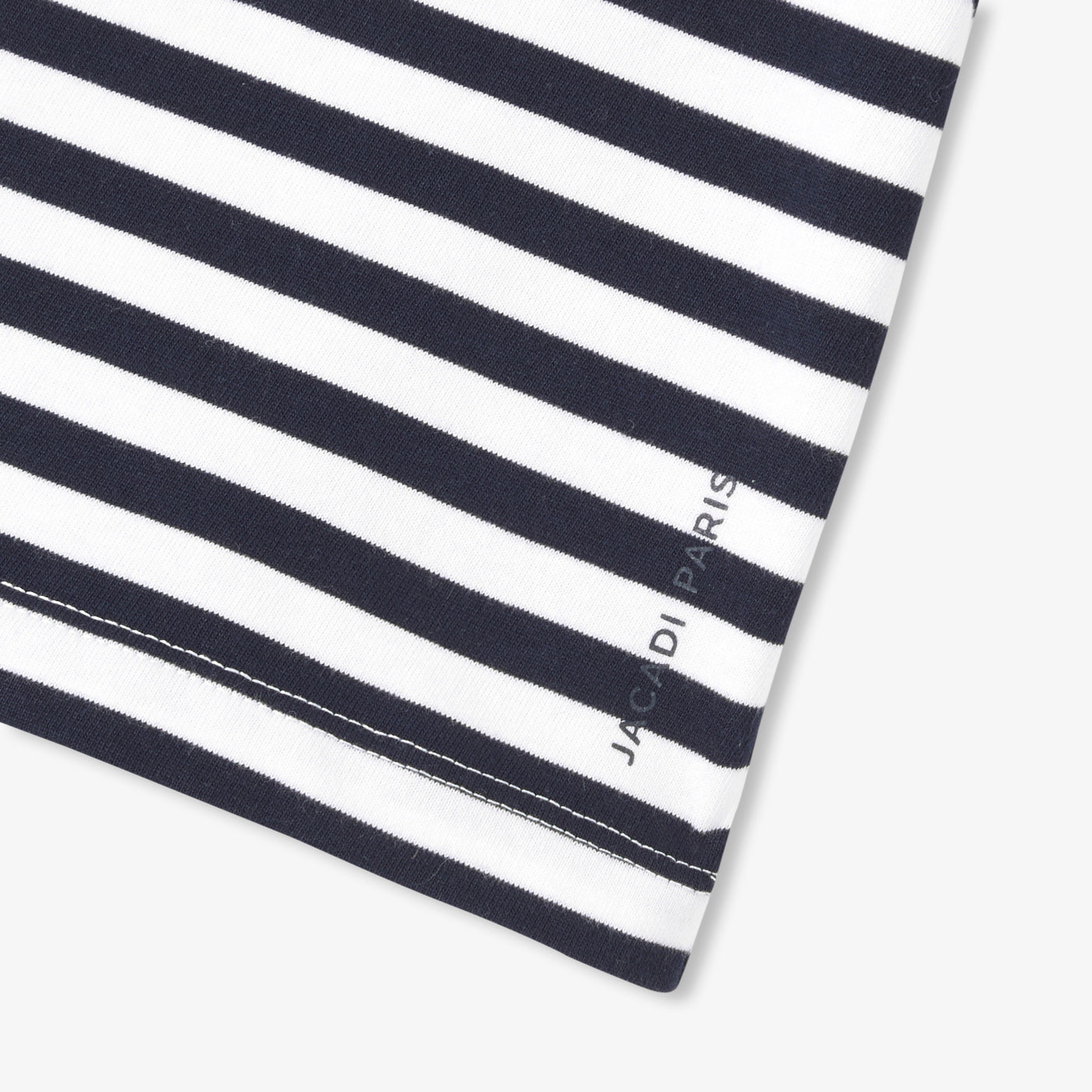 Baby boy striped cotton T-shirt - blanc/marine