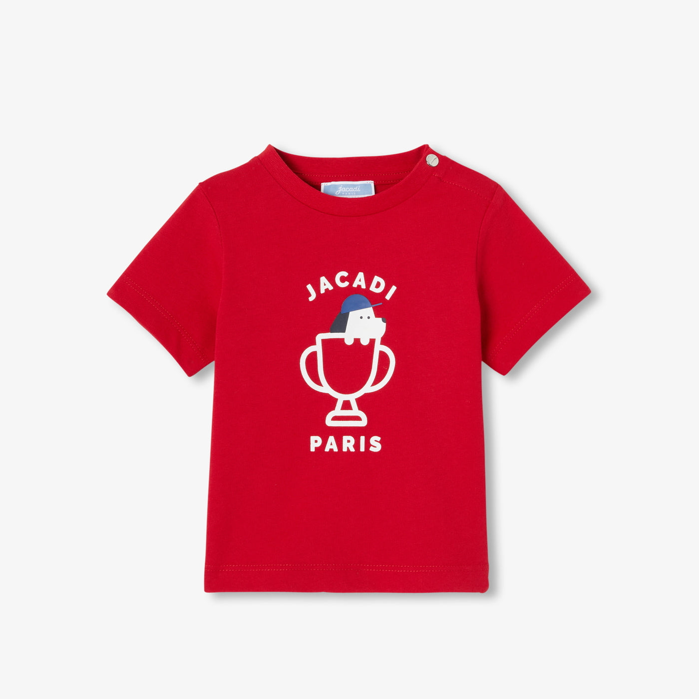 Baby boy short-sleeved cotton T-shirt - rouge brique