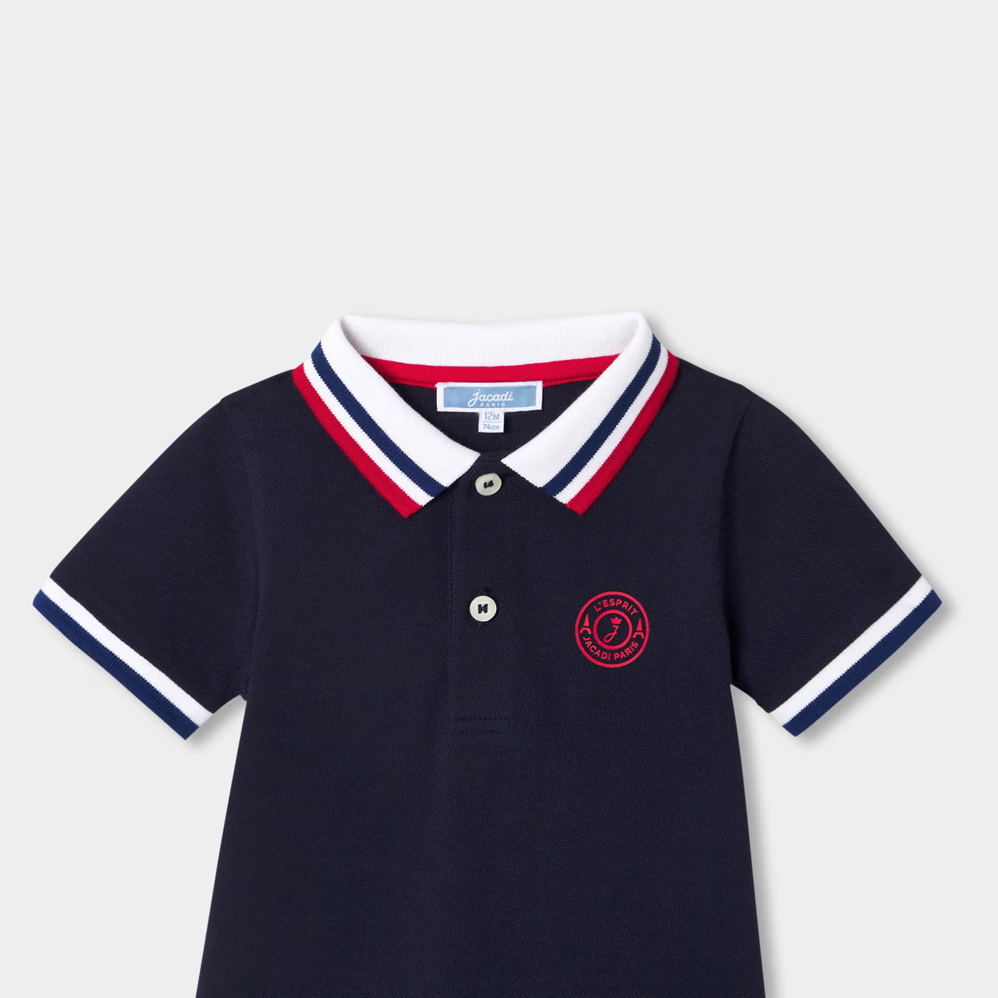 Baby boy polo shirt jumpsuit - encre