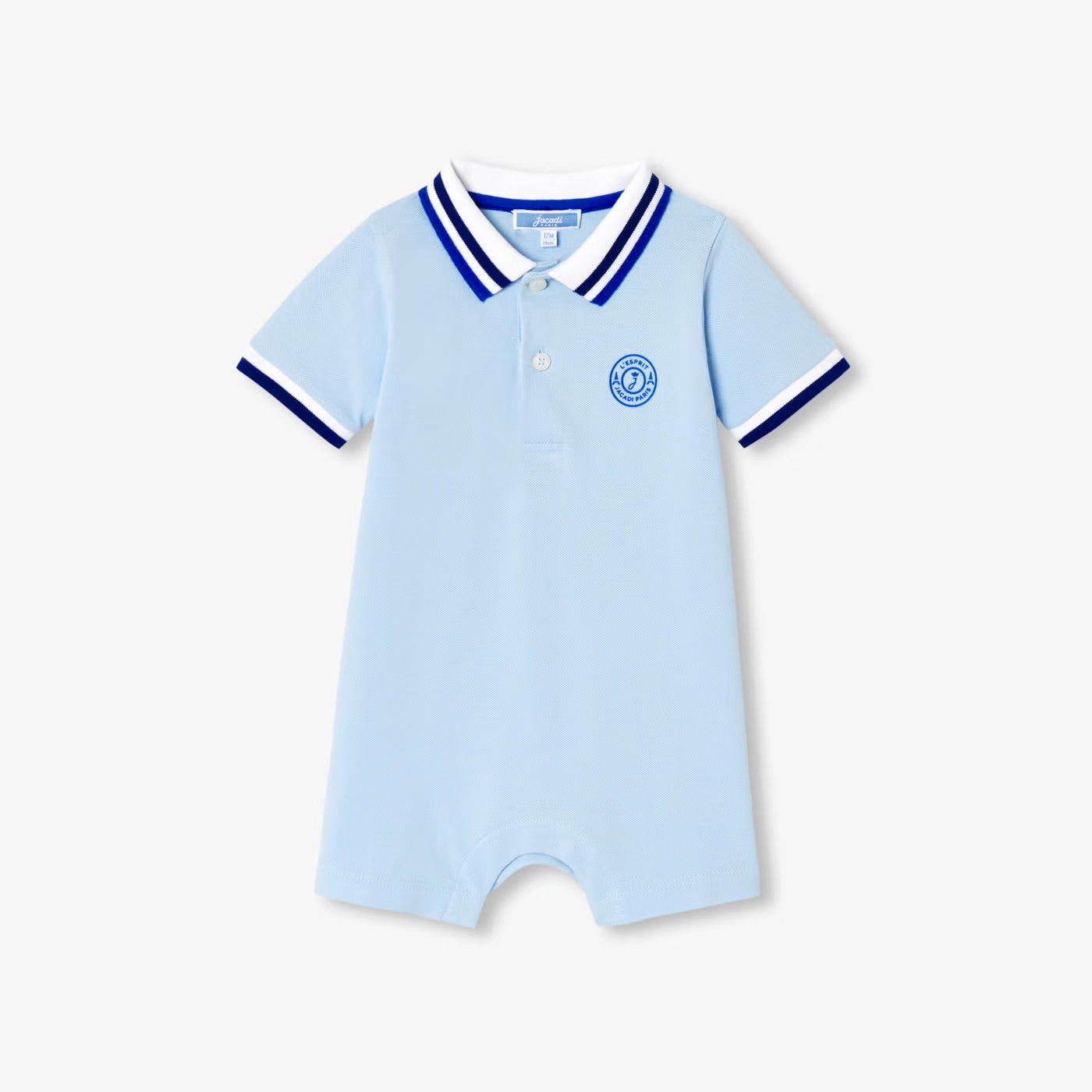 Baby boy polo shirt jumpsuit - bleu clair jacadi