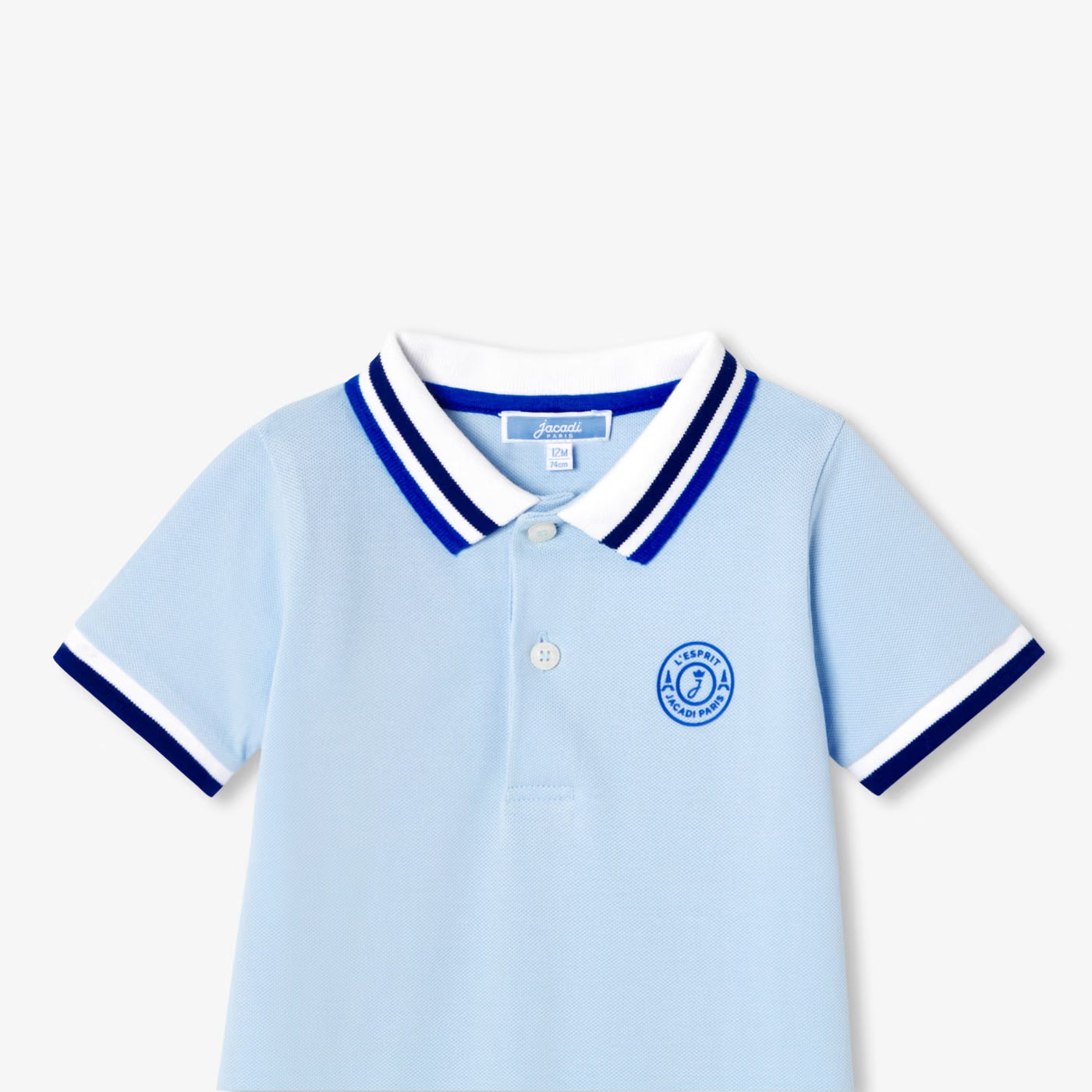Baby boy polo shirt jumpsuit - bleu clair jacadi