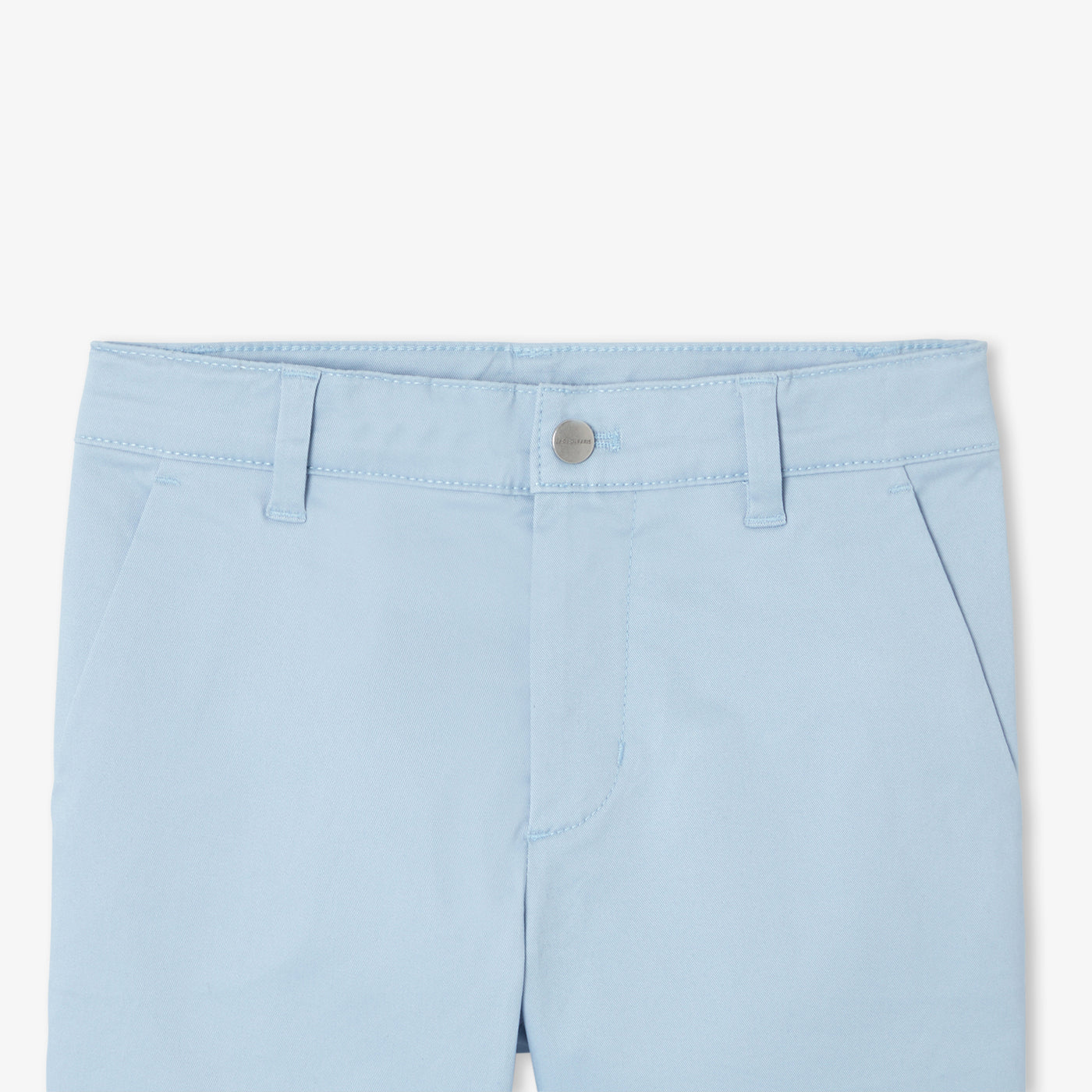 Boys' twill cotton Bermuda shorts - bleu toile