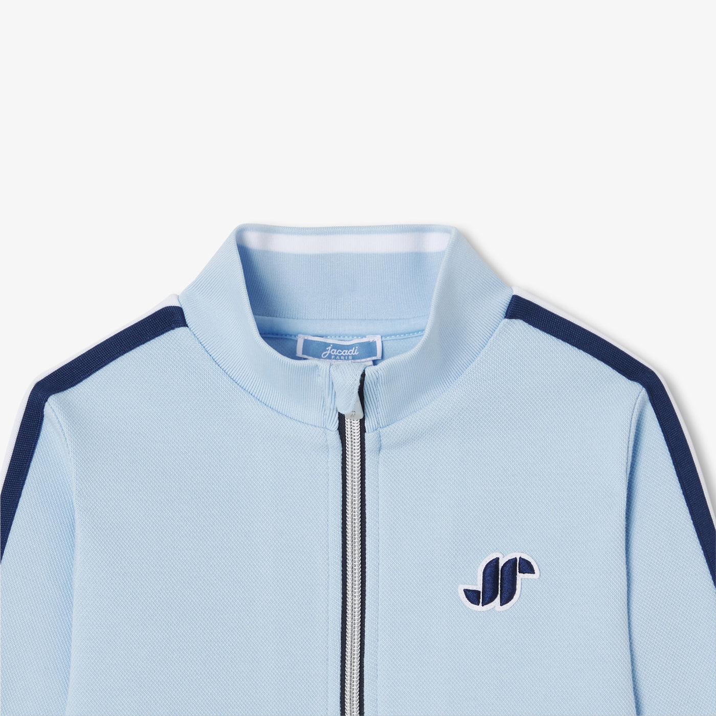 Boys' double-sided piqué zip-up sweatshirt - bleu clair jacadi