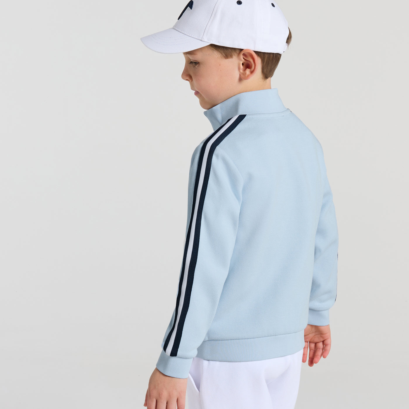 Boys' double-sided piqué zip-up sweatshirt - bleu clair jacadi