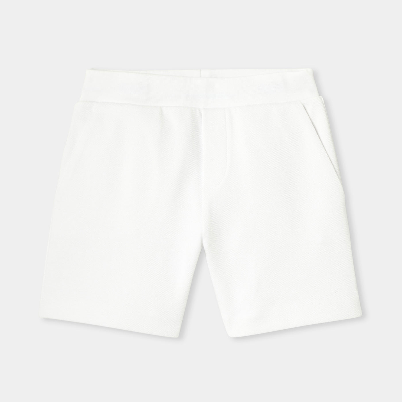Boys' double-sided piqué fleece shorts - blanc jacadi