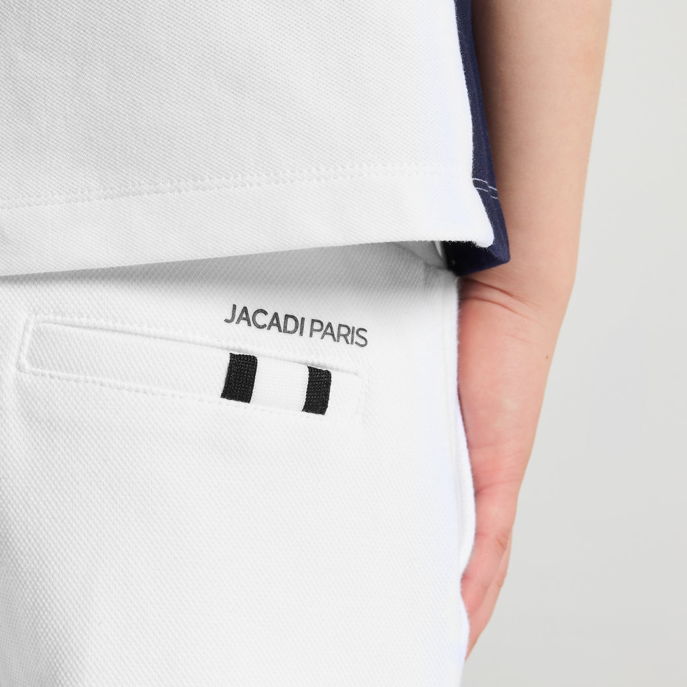 Boys' double-sided piqué fleece shorts - blanc jacadi