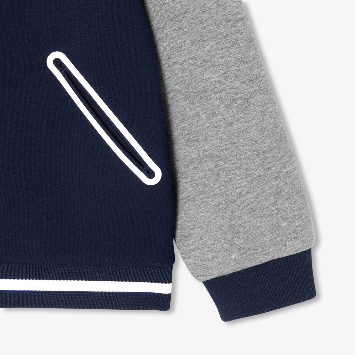 Teddy-style cardigan for boys - marine/gris