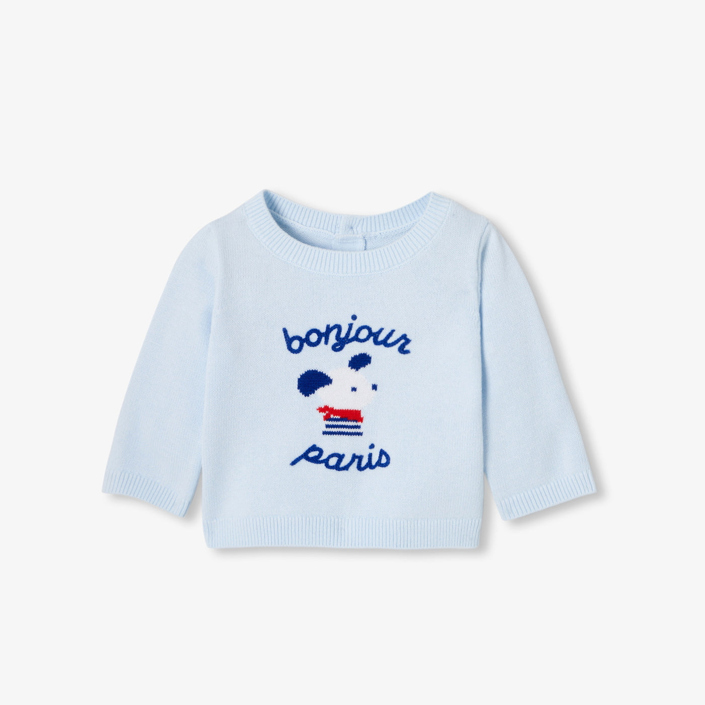 Baby boy cotton jumper - bleu pale