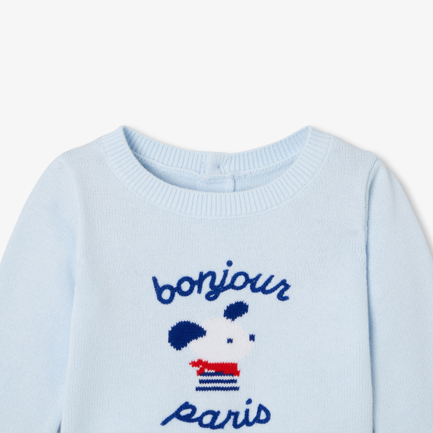 Baby boy cotton jumper - bleu pale