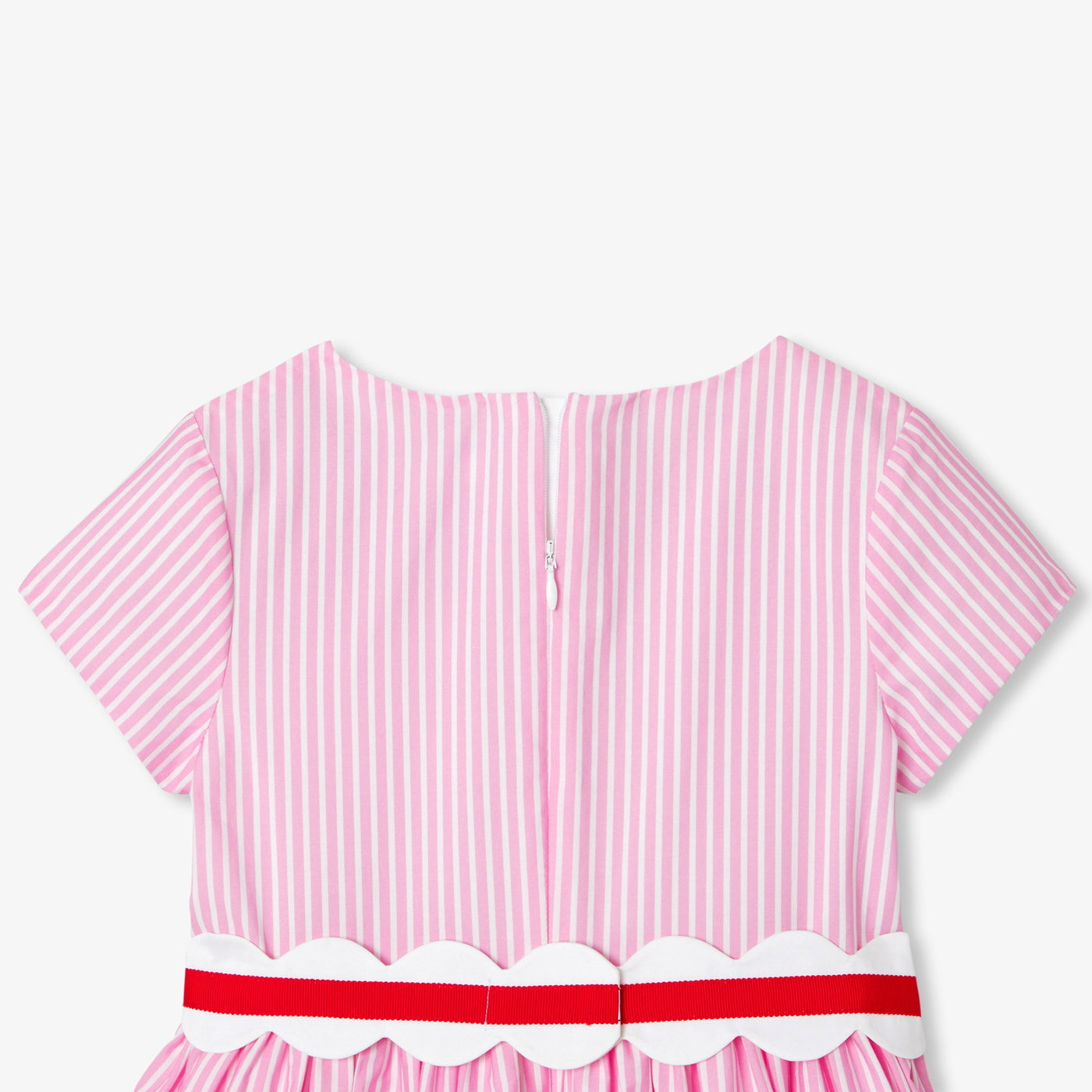 Girl striped poplin dress - rose/multico