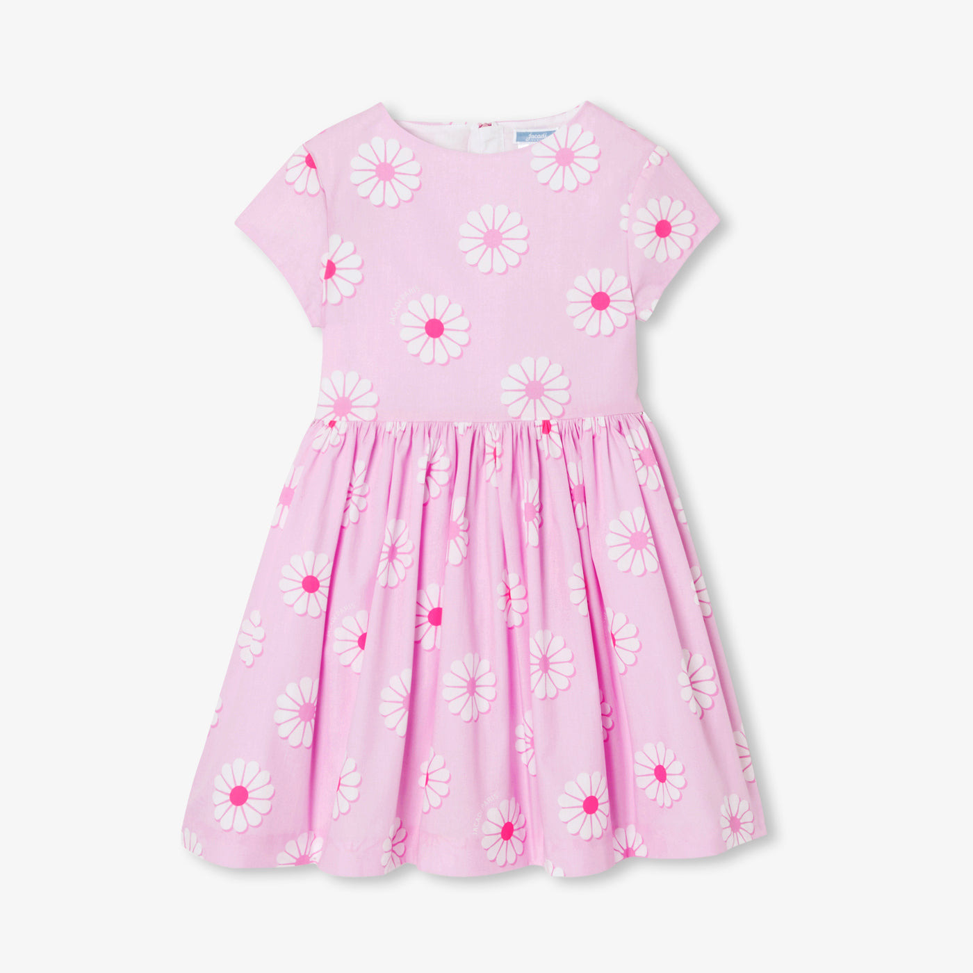 Girl poplin dress - rose/multico