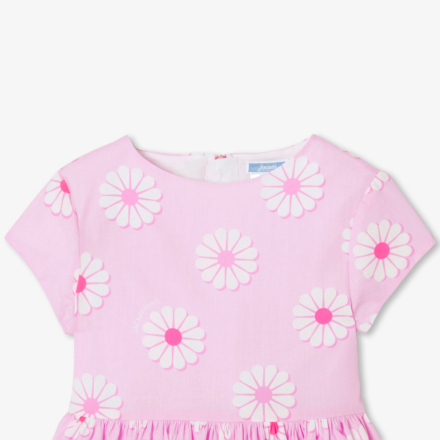 Girl poplin dress - rose/multico