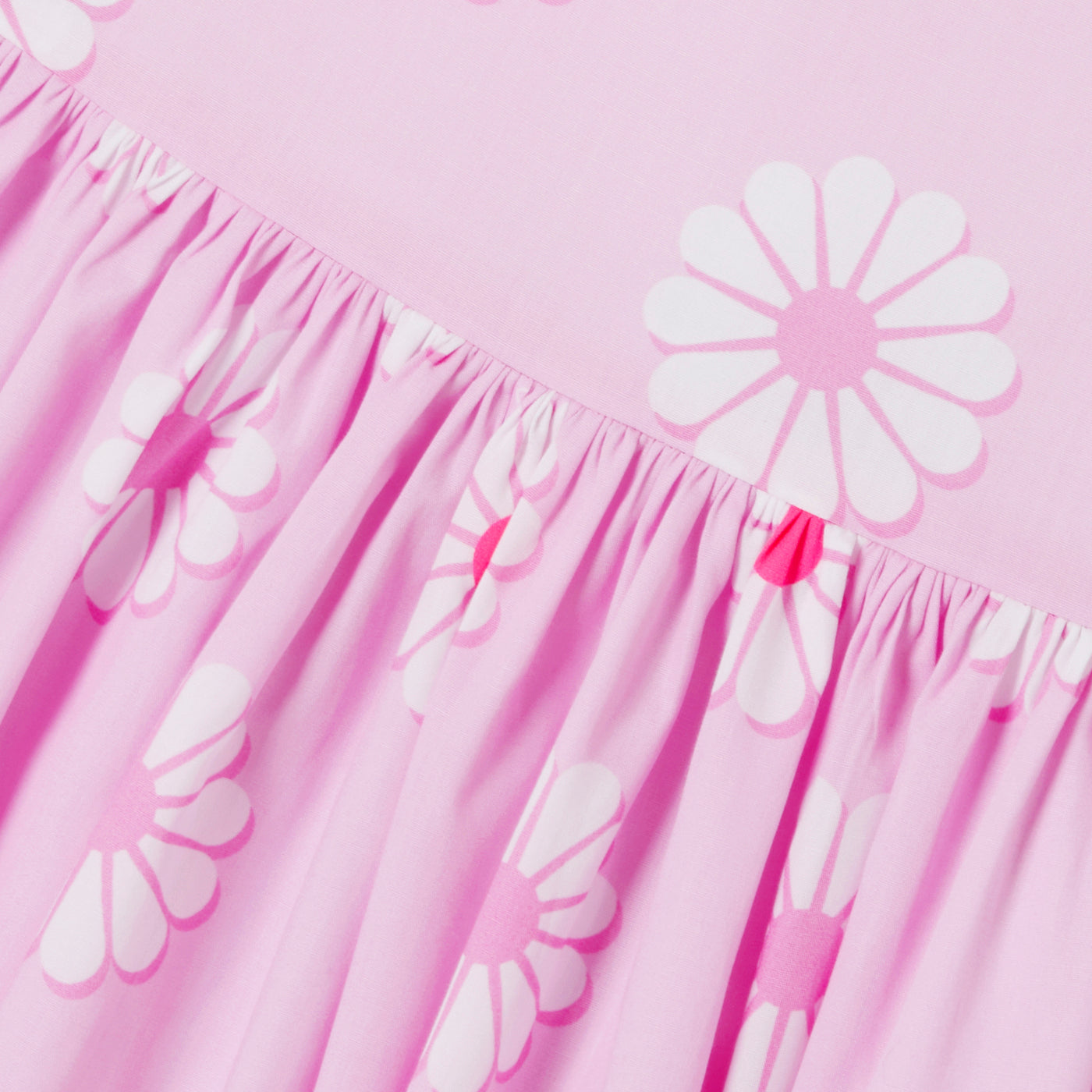 Girl poplin dress - rose/multico