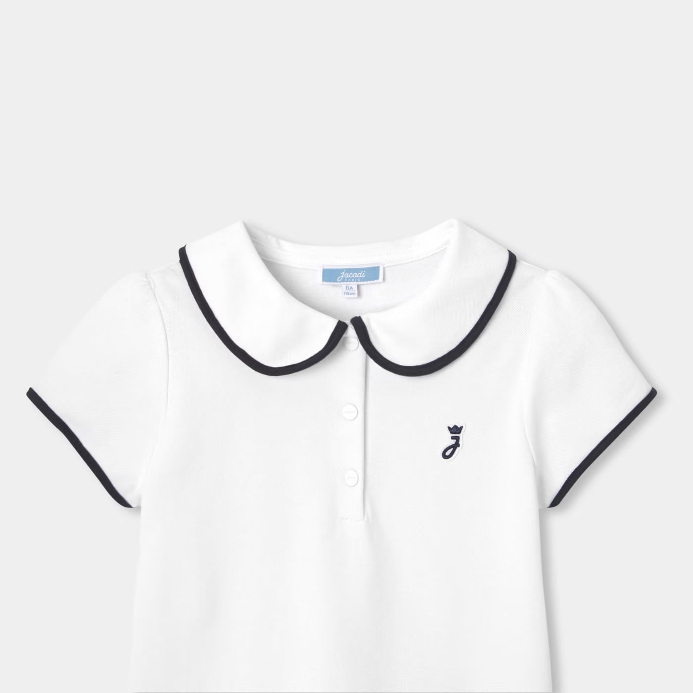 Girl short-sleeved polo shirt - blanc jacadi
