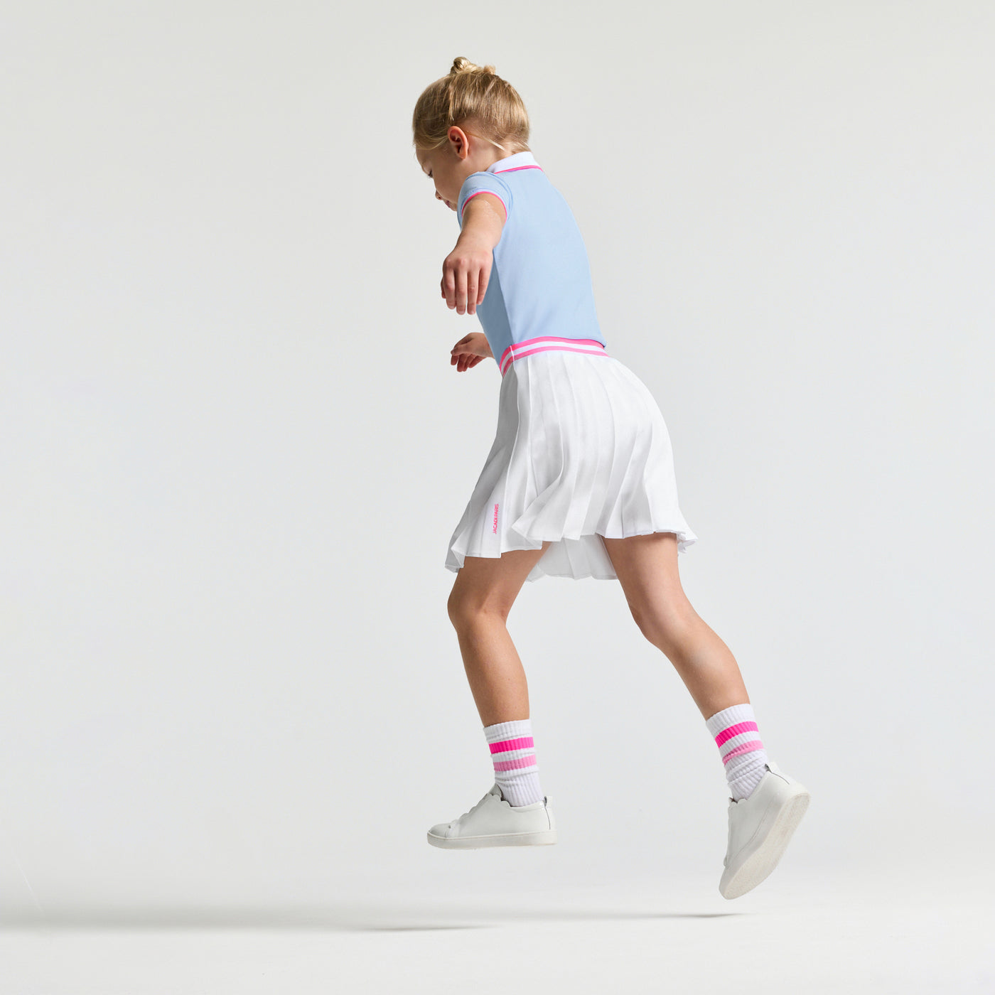 Girl piqué knit pleated skirt - blanc jacadi