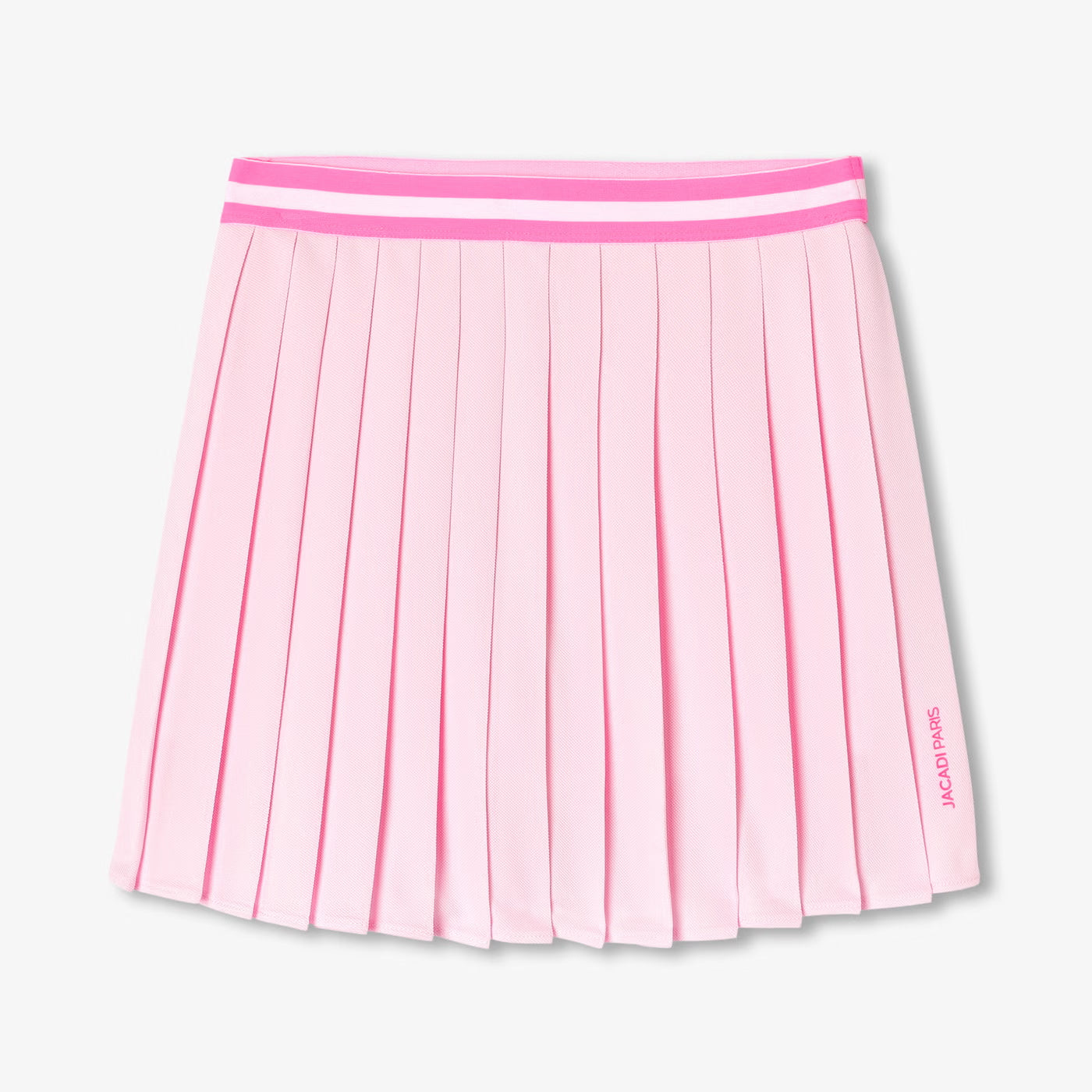 Girl piqué knit pleated skirt - rose poudre jacadi
