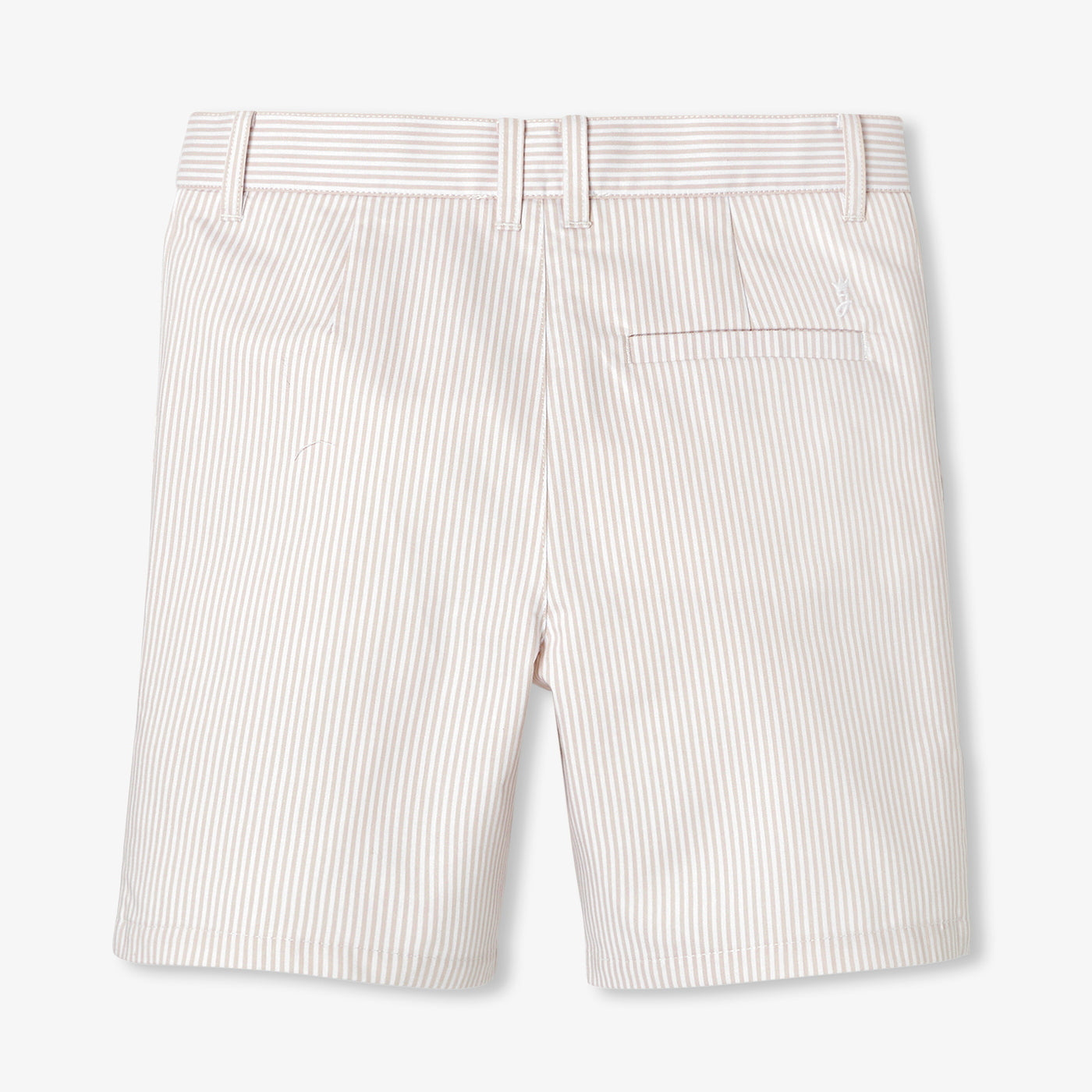 Boy striped twill Bermuda shorts - blanc/beige