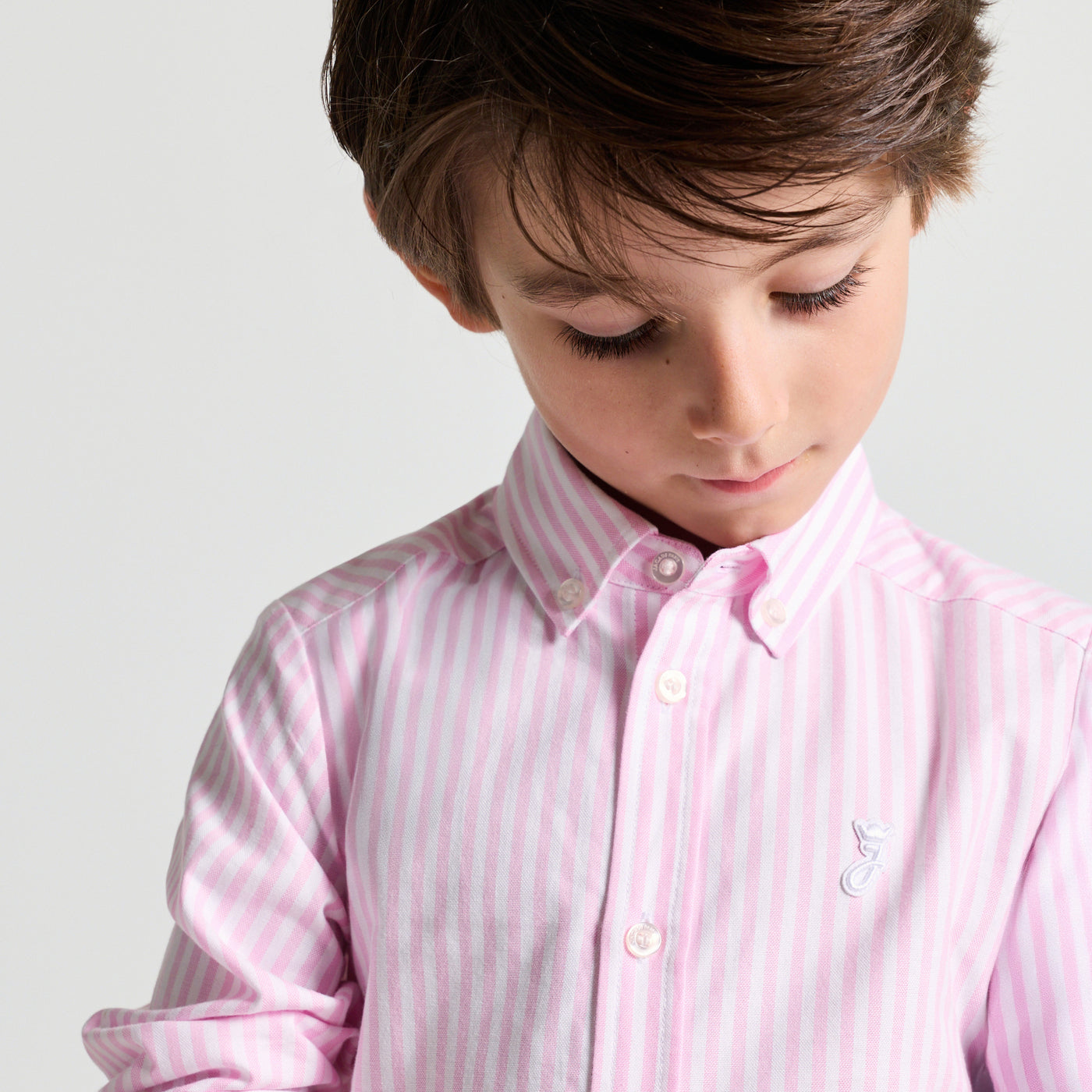 Child striped Oxford shirt - blanc/rose
