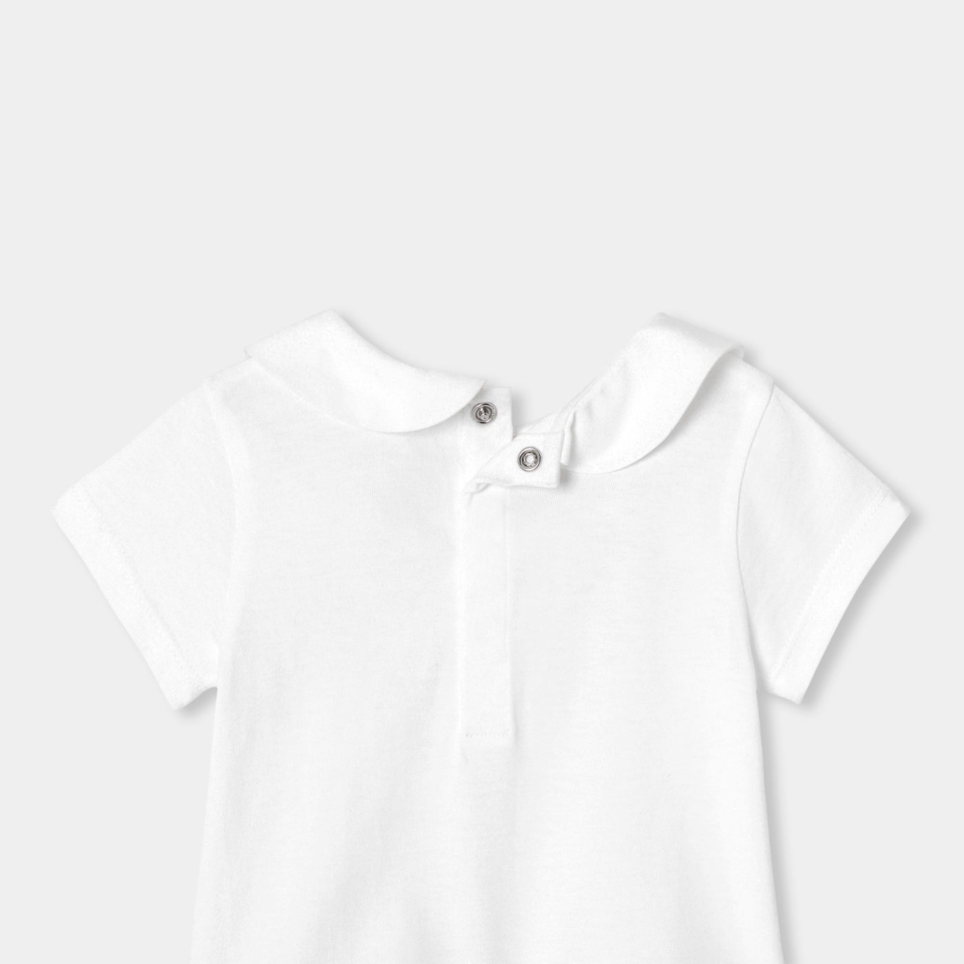 Baby girl cotton T-shirt with Peter Pan collar - blanc jacadi