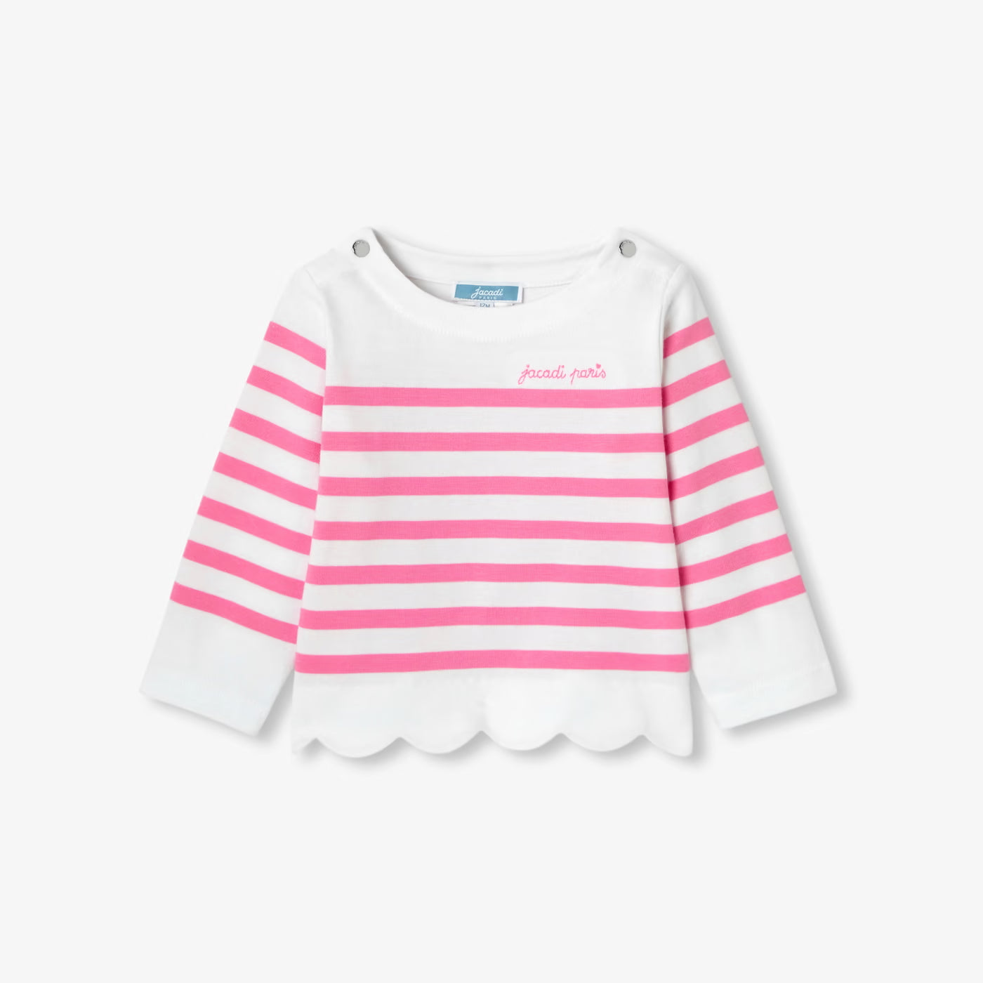 Baby girl striped top - blanc/rose