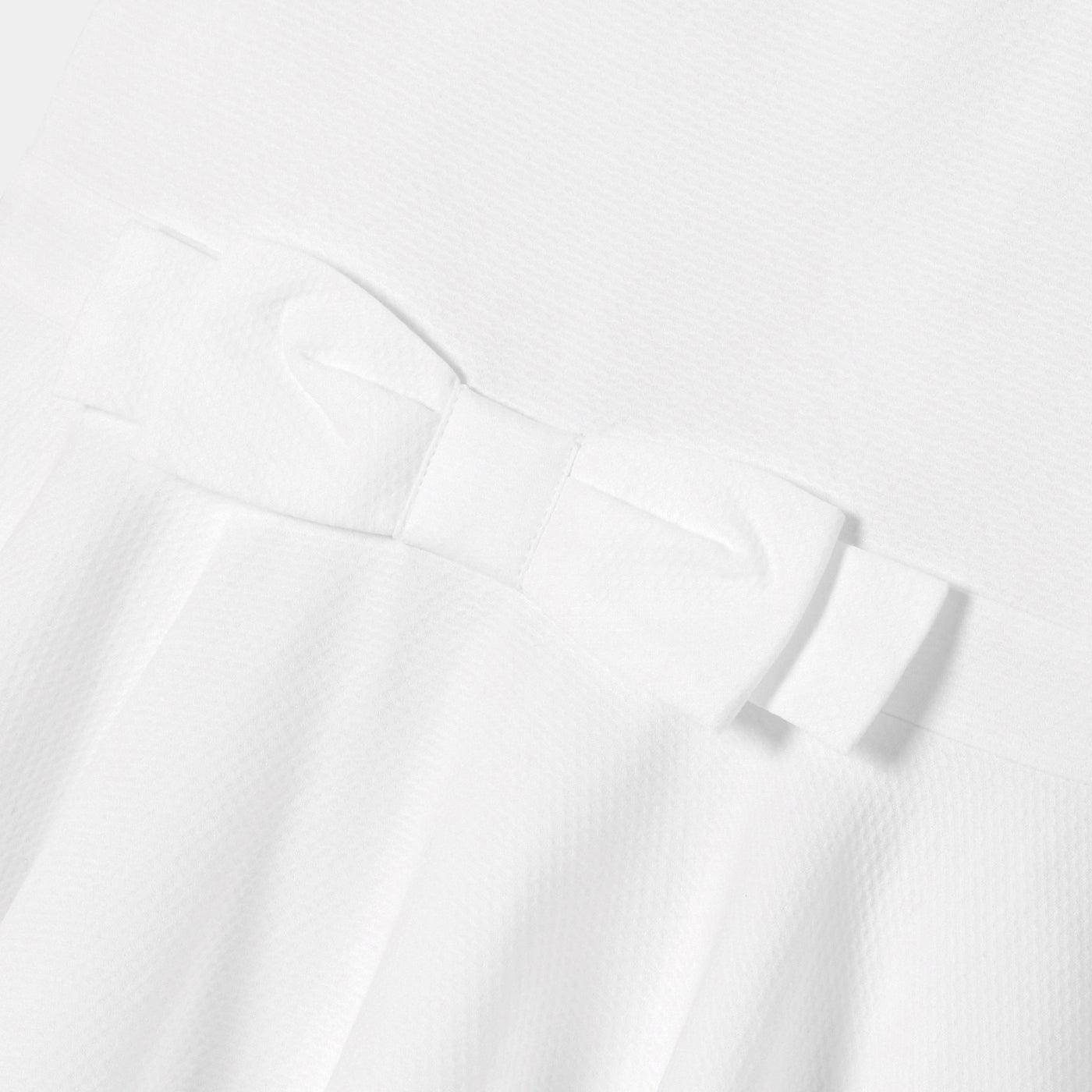 Girl ceremony dress in honeycomb cotton - ivoire