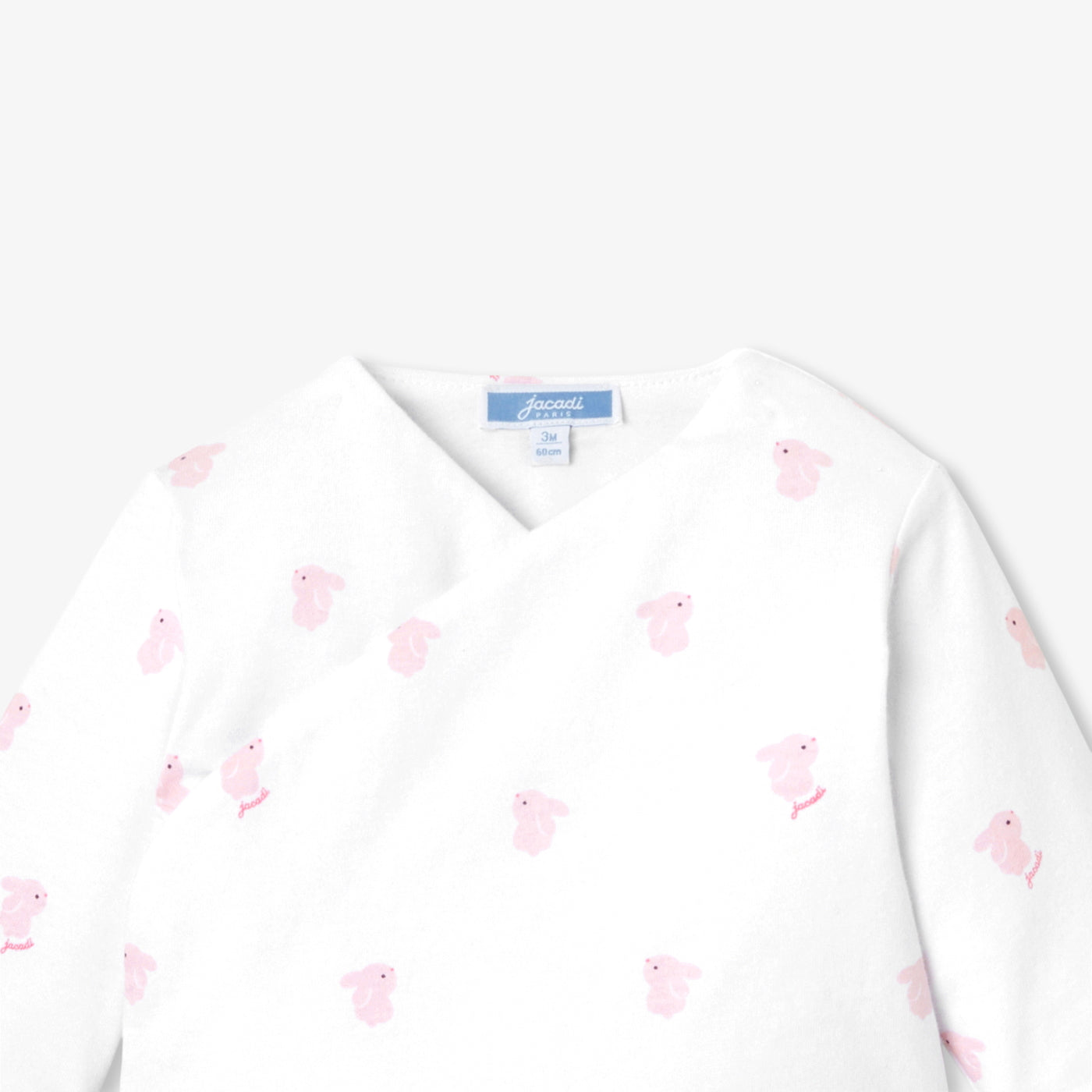 Baby girl set in quilted cotton jersey - blanc/rose