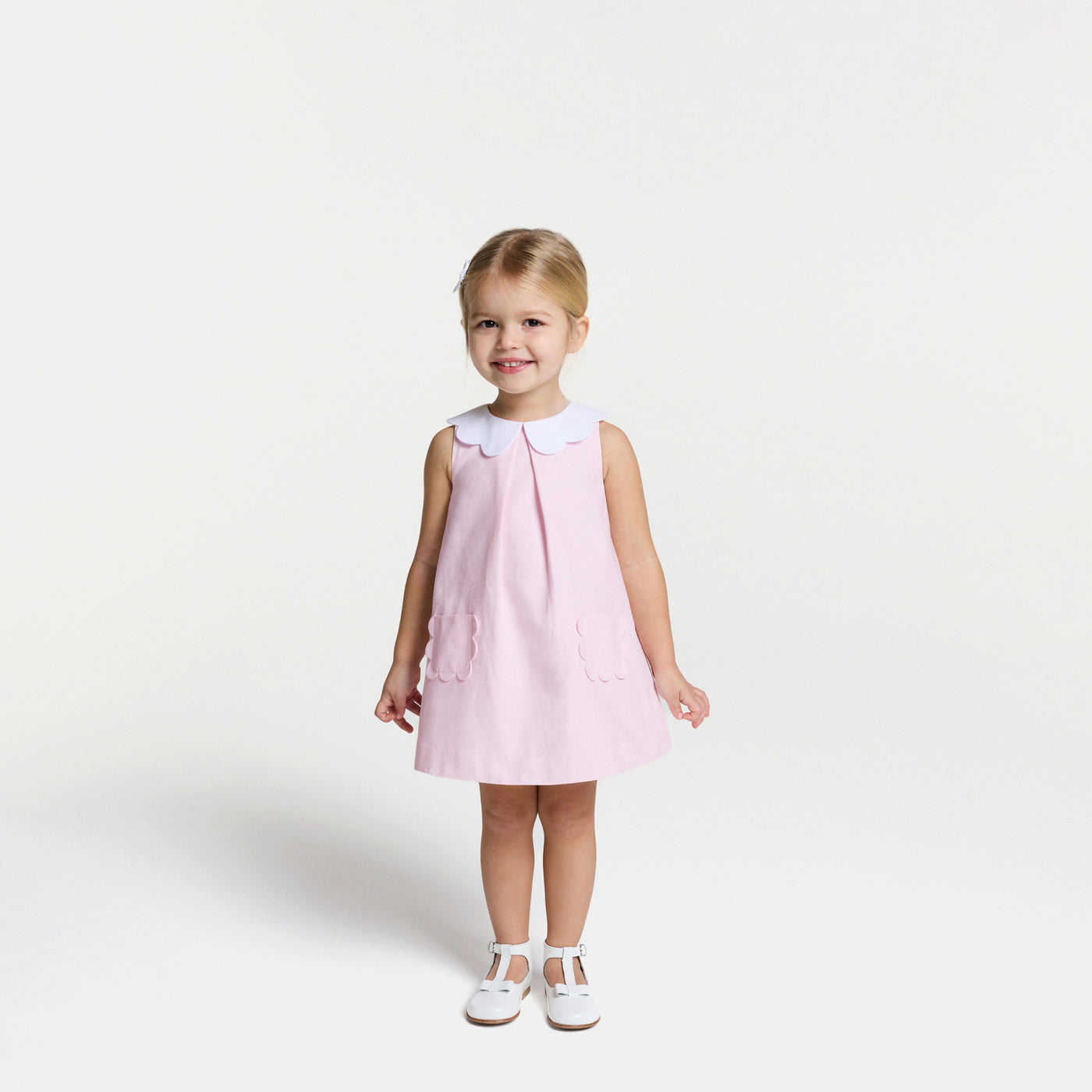 Baby girl A-line ceremony dress - rose poudre jacadi