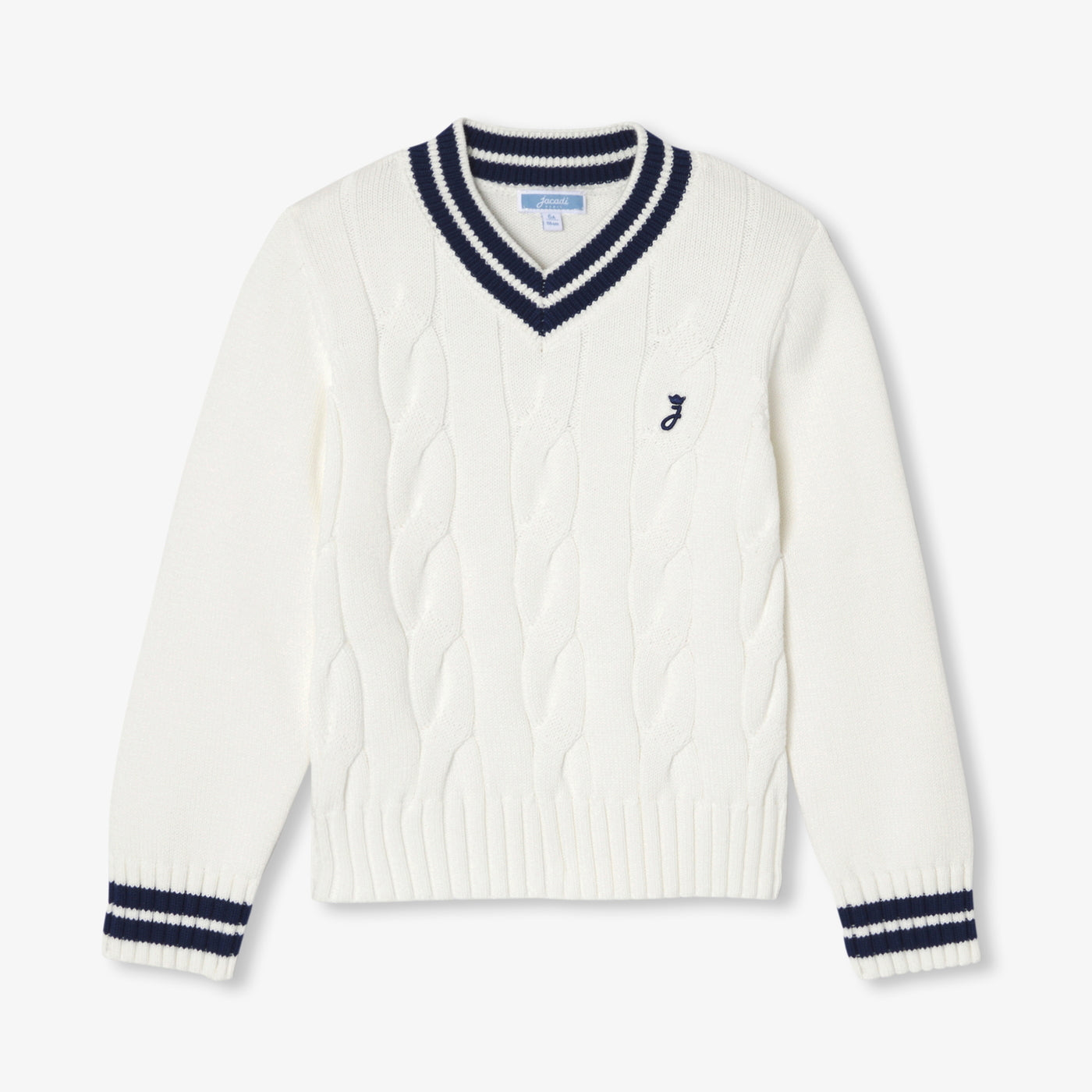Child cable knit sweater - blanc doux jacadi