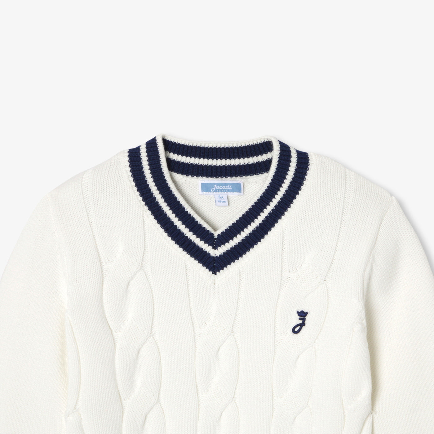 Child cable knit sweater - blanc doux jacadi
