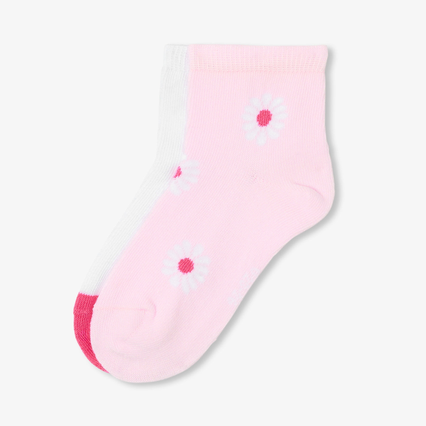 Girl pair of low-cut socks - blanc/rose