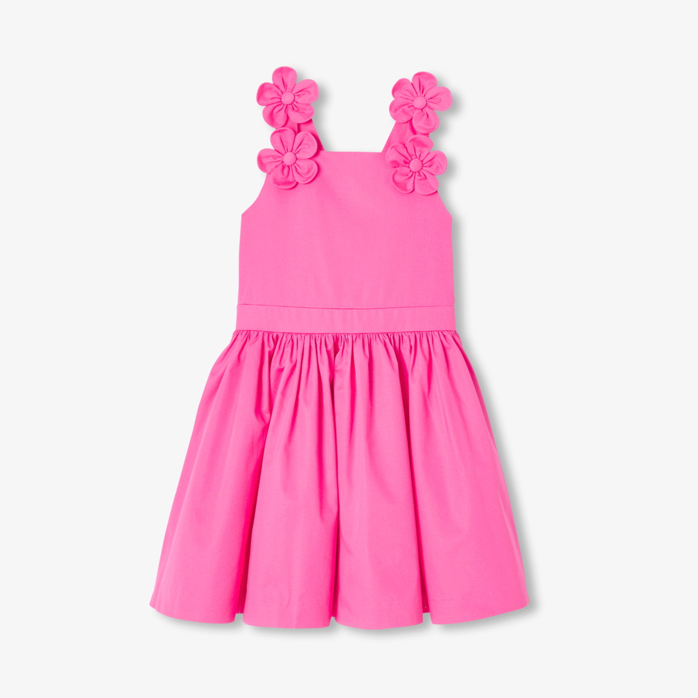Girl ceremony dress in satin - fuschia clair