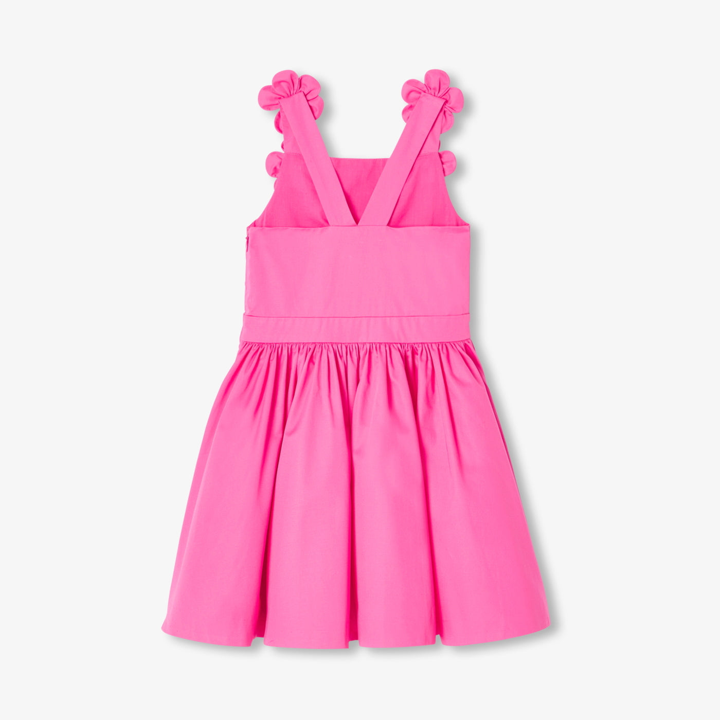 Girl ceremony dress in satin - fuschia clair