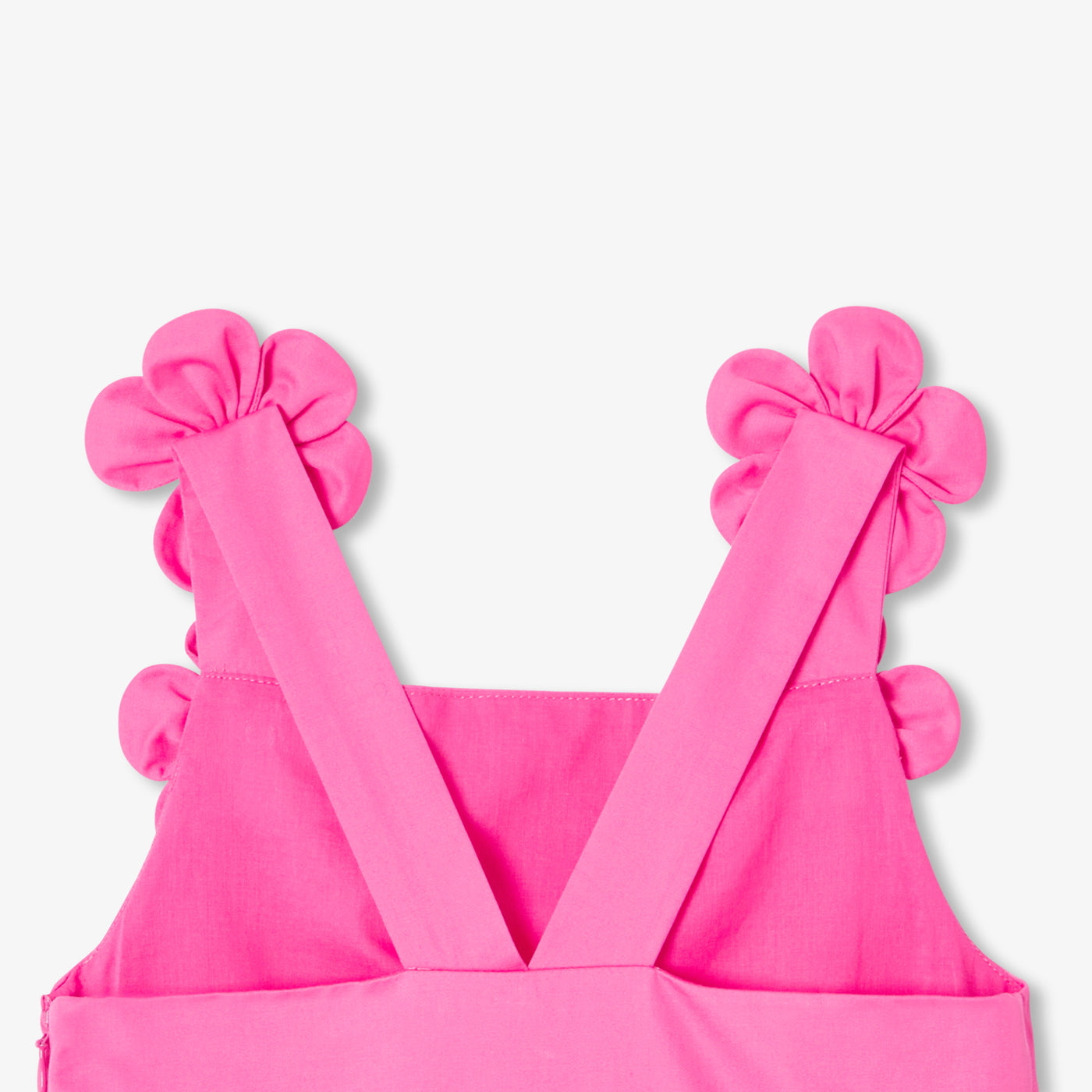 Girl ceremony dress in satin - fuschia clair