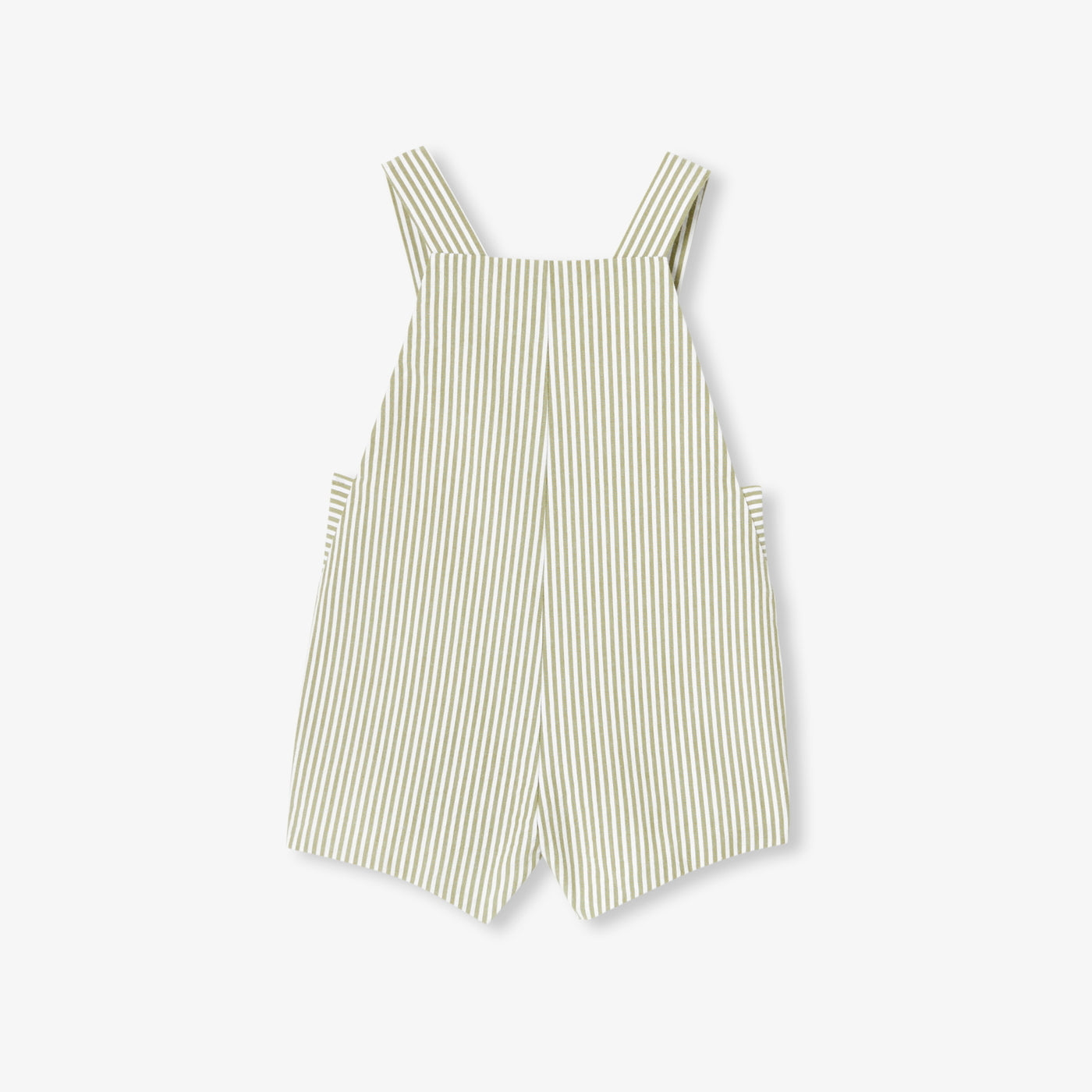 Baby boy seersucker dungarees - blanc/vert