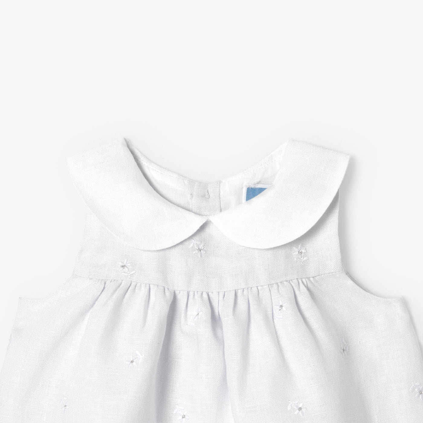 Baby girl dress in linen - gris/multico