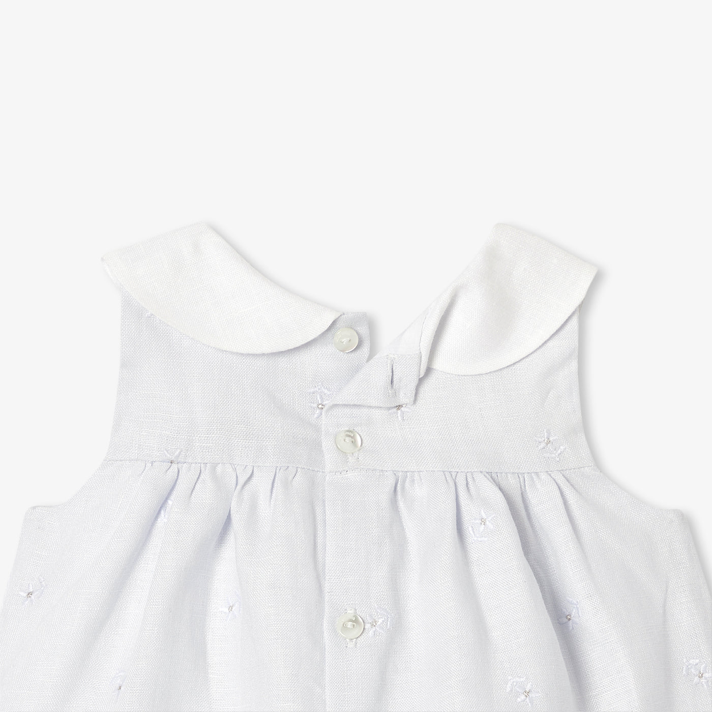 Baby girl dress in linen - gris/multico