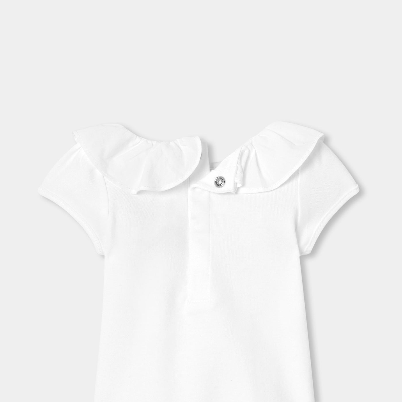 Baby girl short-sleeved interlock cotton bodysuit - blanc jacadi