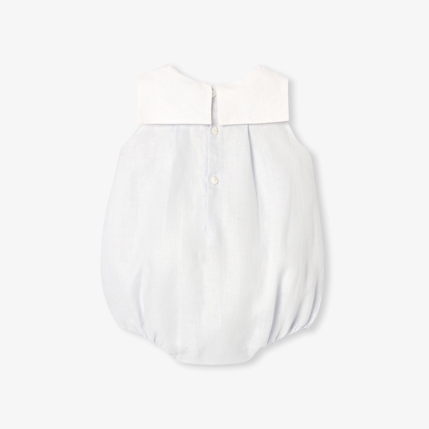 Baby boy linen romper - gris/blanc