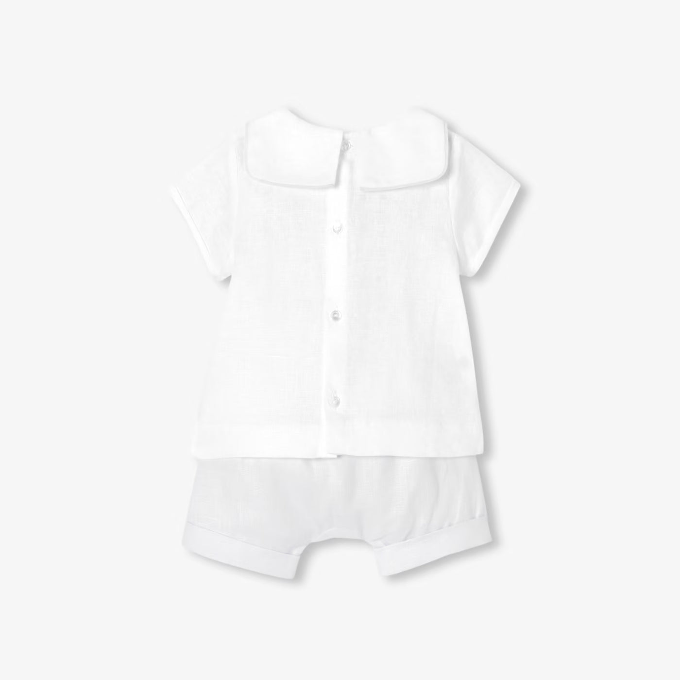 Baby boy linen set - blanc/gris