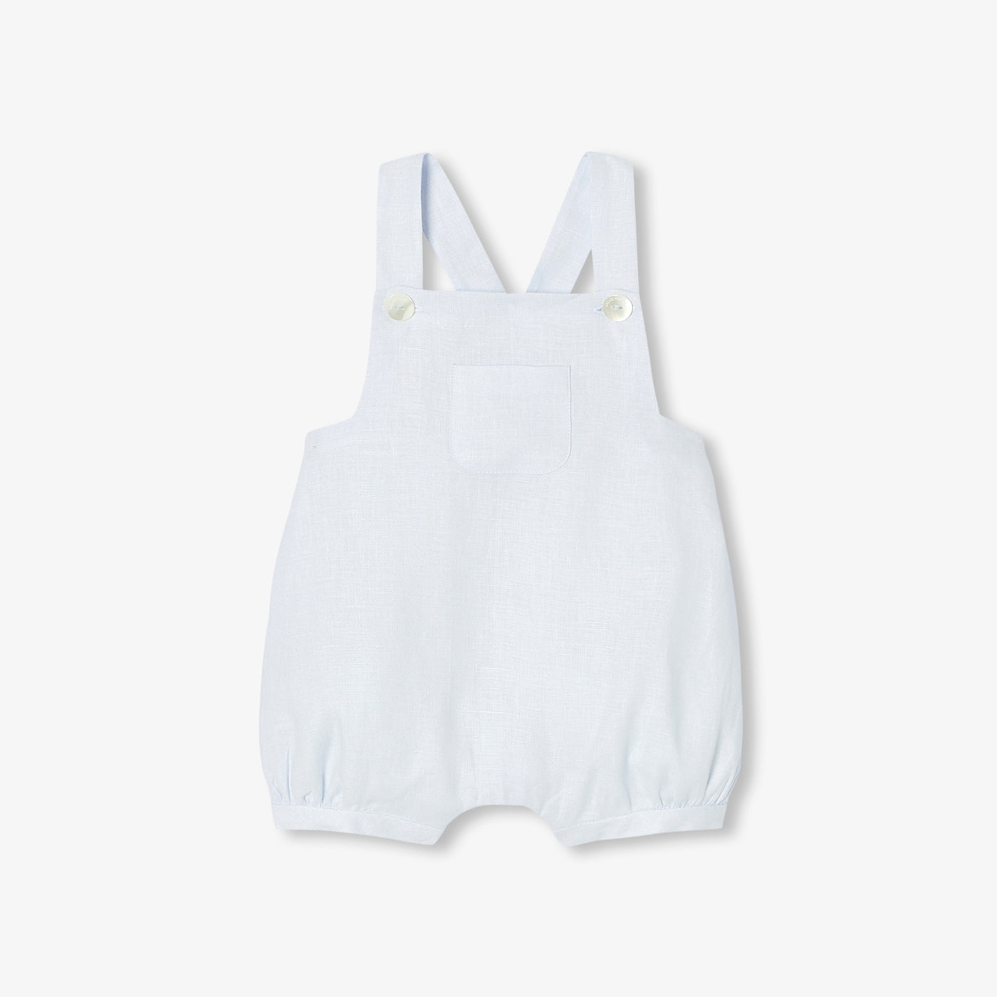 Baby dungarees in linen - gris perle