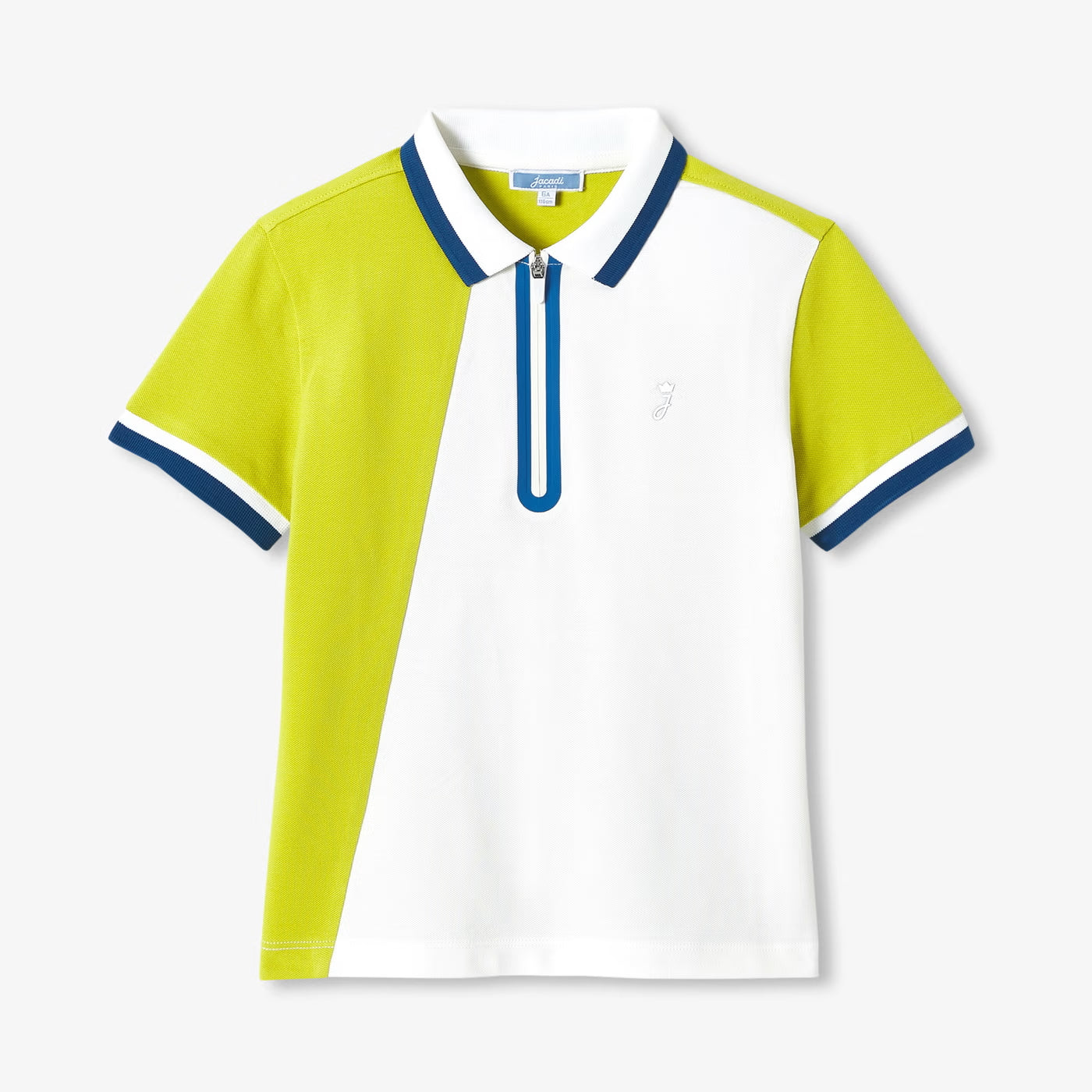 Boy cotton piqué polo shirt - blanc/vert
