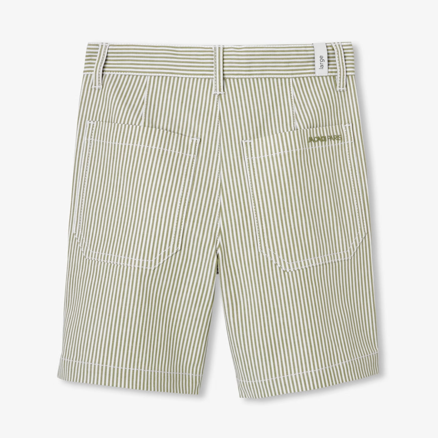 Boy striped twill Bermuda shorts - blanc/vert