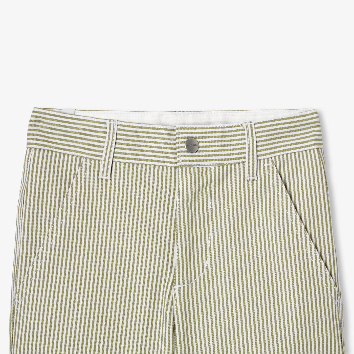 Boy striped twill Bermuda shorts - blanc/vert