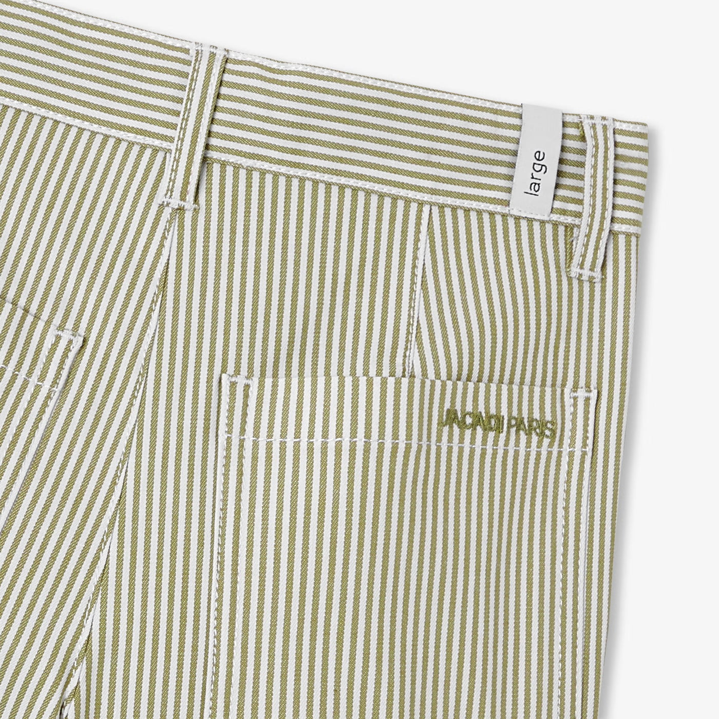 Boy striped twill Bermuda shorts - blanc/vert