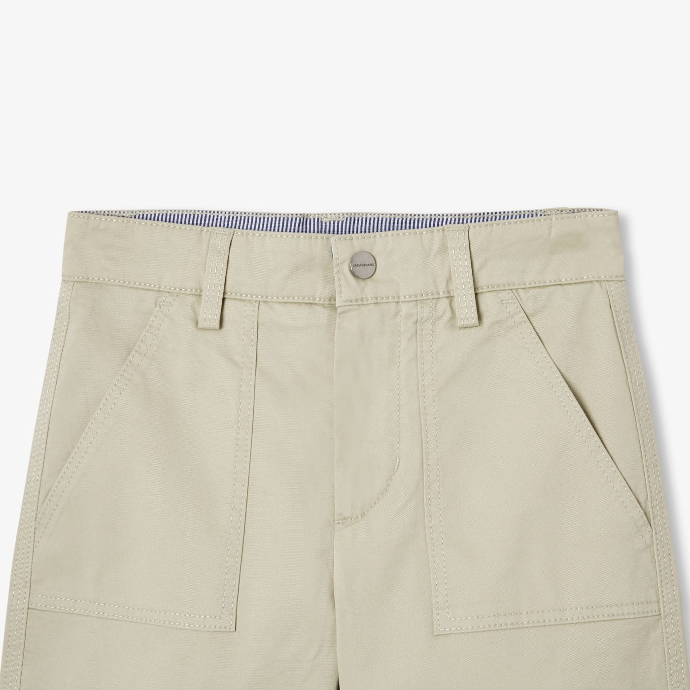 Boy lightweight twill Bermuda shorts - tilleul