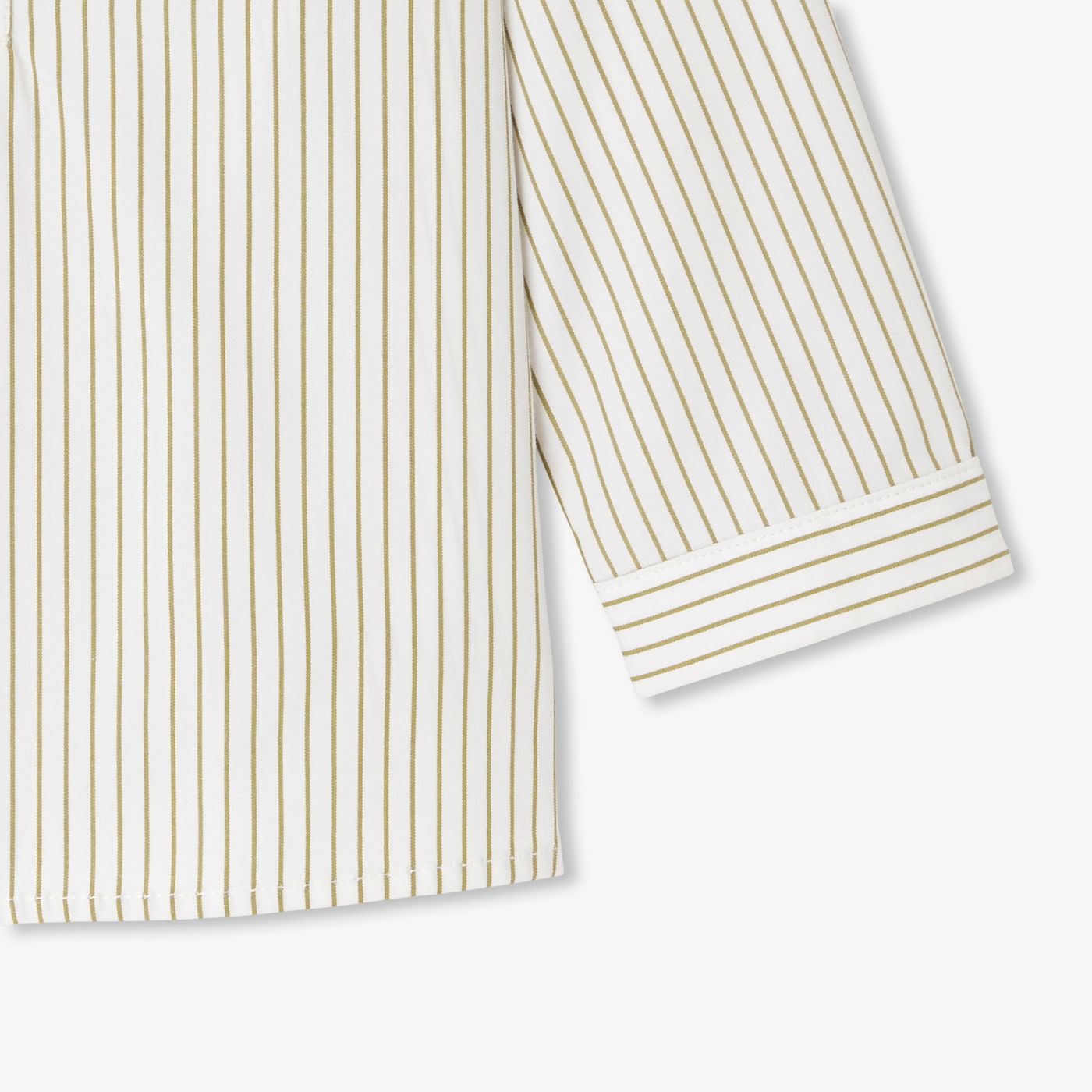 Baby boy striped cotton shirt - blanc/vert